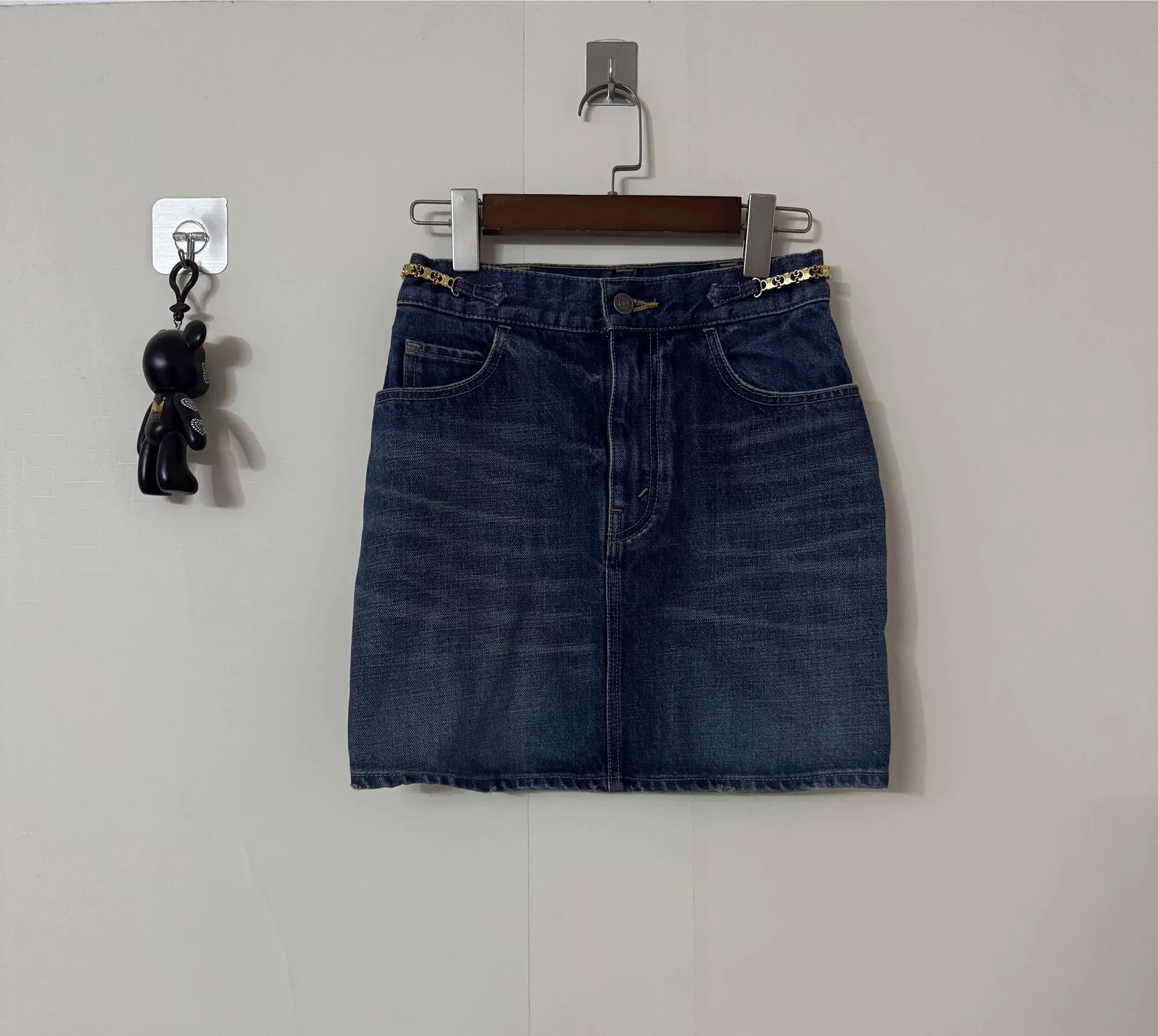 Celine celine denim mini skirt with waist size 26 Size 26" / US 2 / IT 38 - 1 Thumbnail