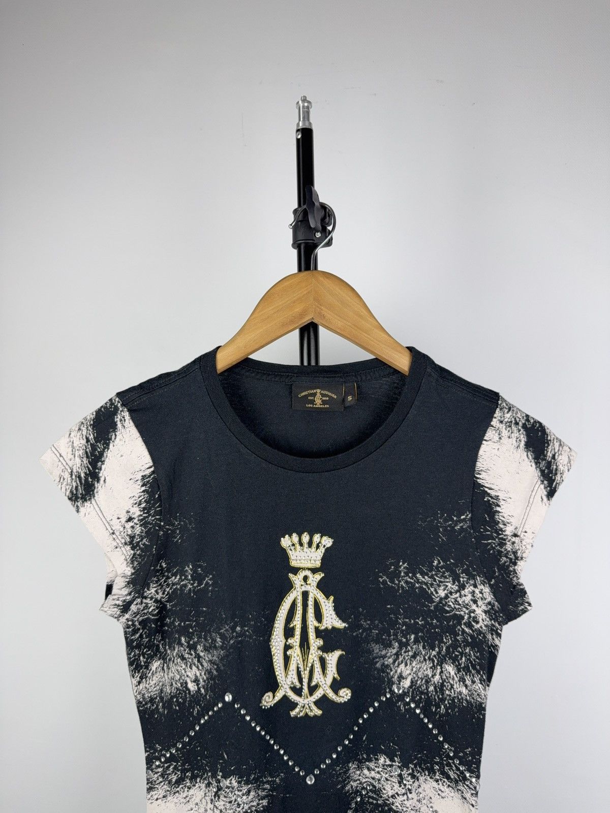 Christian Audigier Y2K 00s USA Christian Audigier Rhinestone Longline Tee Dress Size S / US 4 / IT 40 - 2 Thumbnail