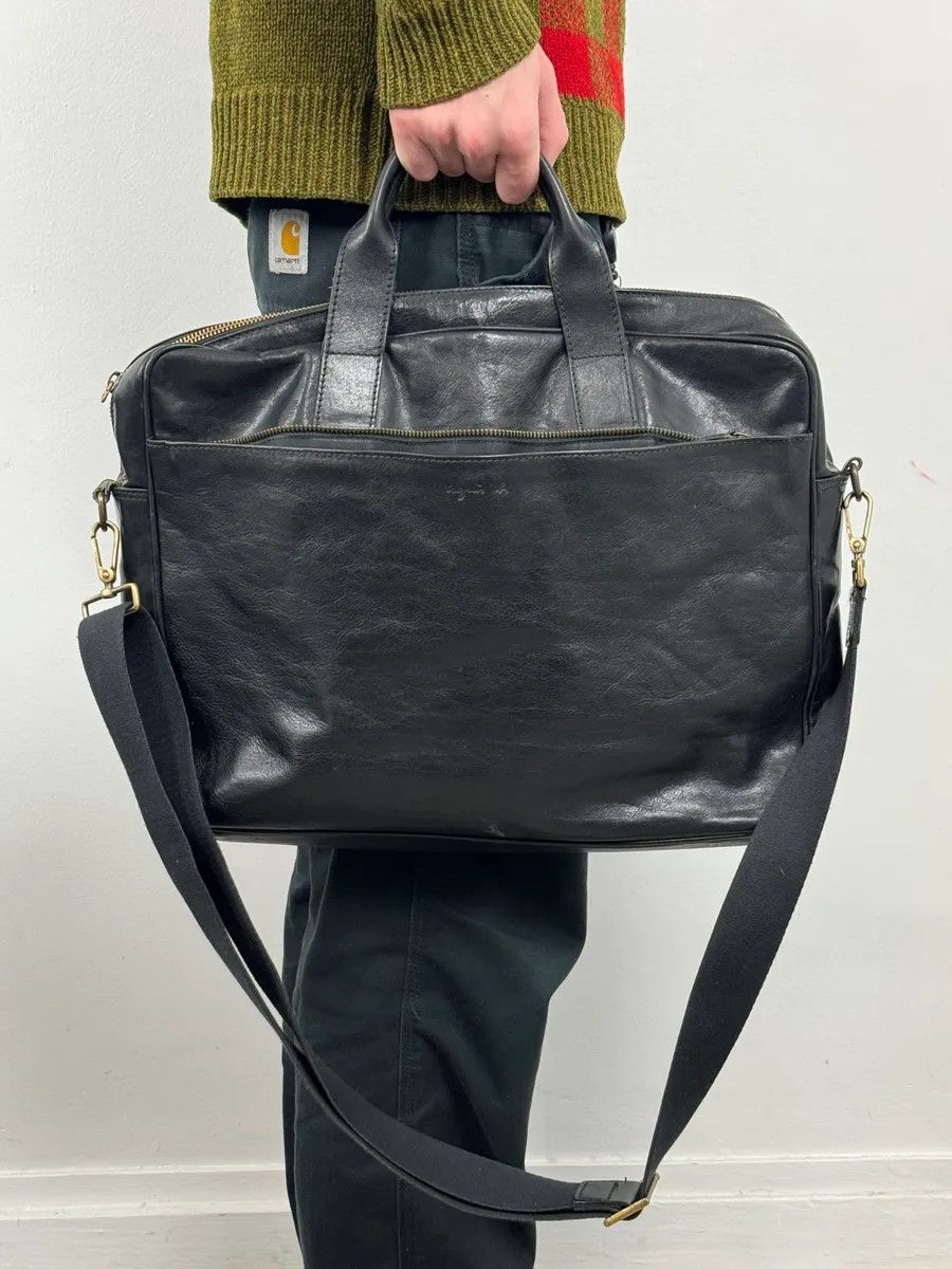 agnes b. 2000s Agnès B Black Leather Shoulder Bag Size ONE SIZE - 2 Thumbnail