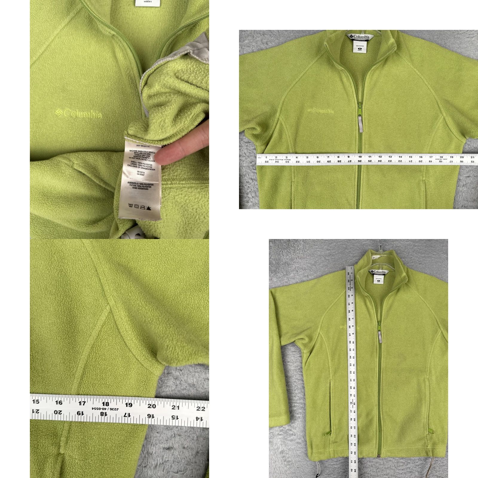 Vintage Columbia Jacket Womens M Green Fleece Full Zip Pockets Outdoor Hiking Warm Size M / US 6-8 / IT 42-44 - 8 Thumbnail