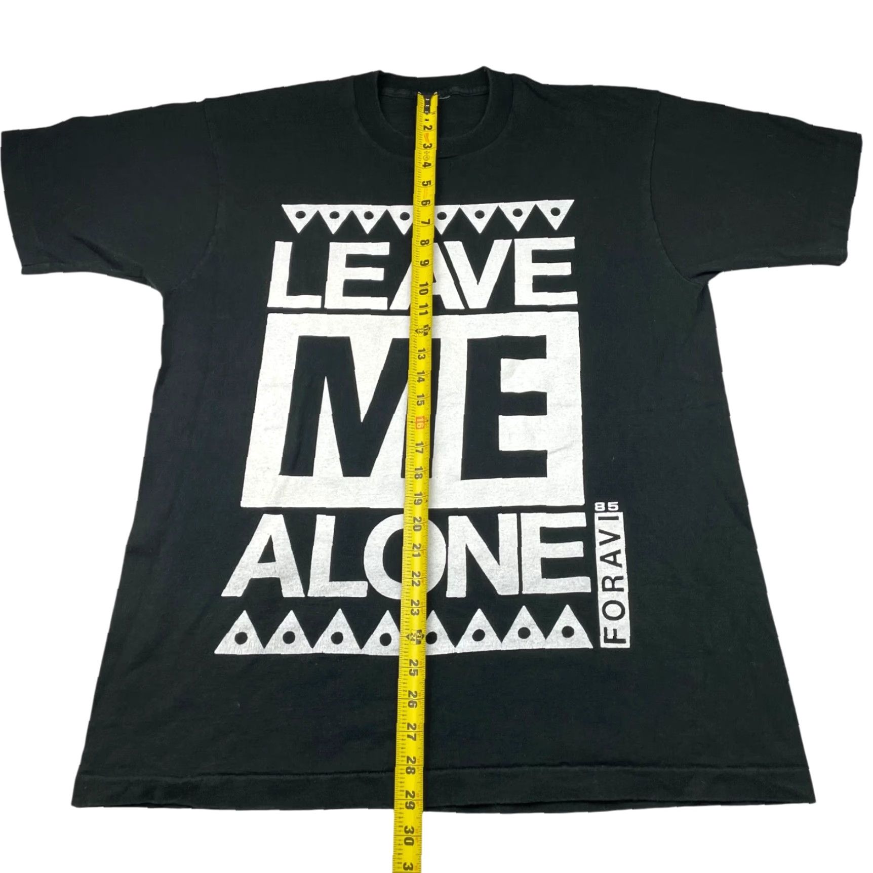 Vintage VINTAGE 1985 Foravi "Leave Me Alone" T-Shirt Black L Short Sleeve Graphic Tee Men Size US L / EU 52-54 / 3 - 4 Thumbnail