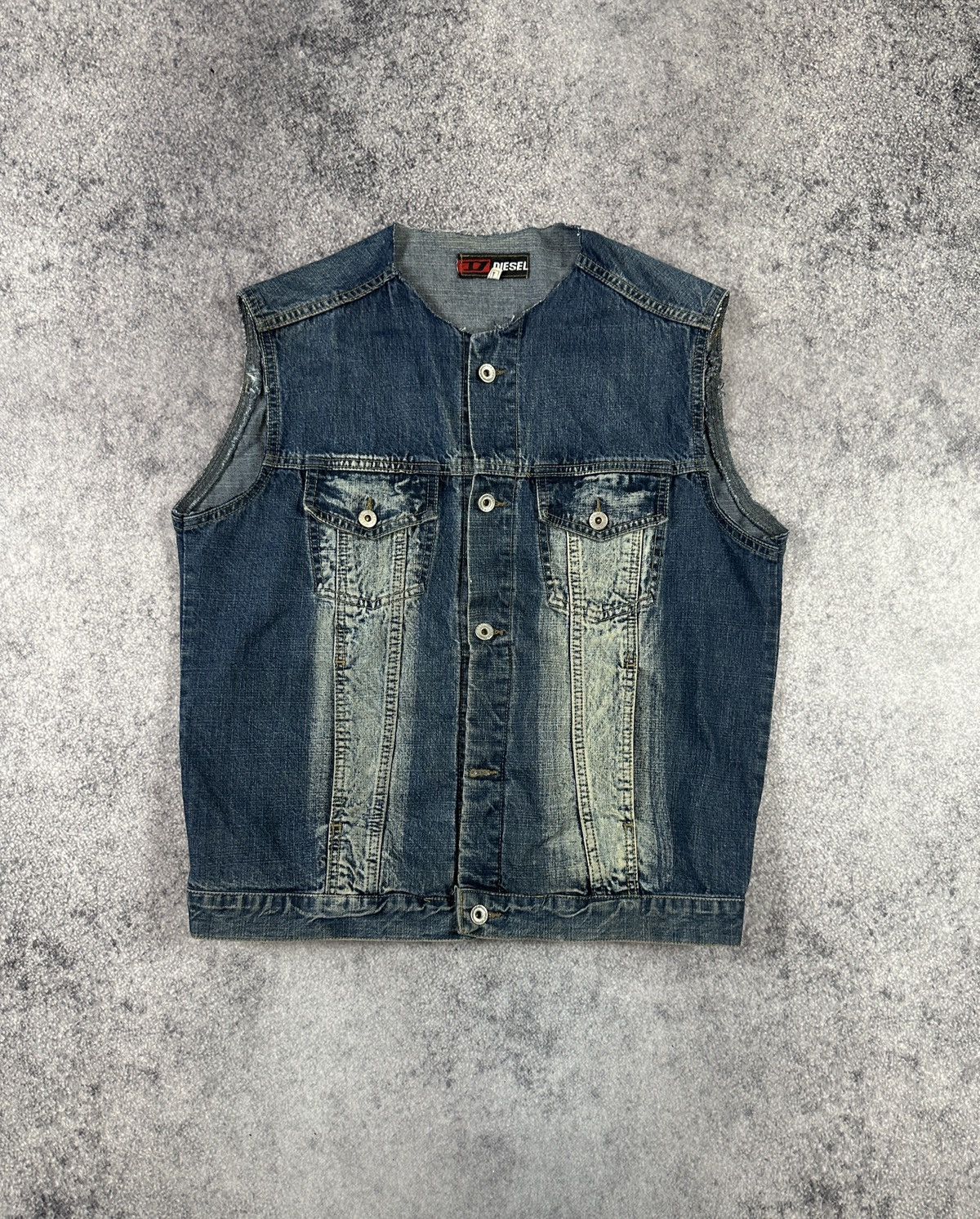 Y2K Vintage Diesel Denim Vests Avant Garde Streetwear L