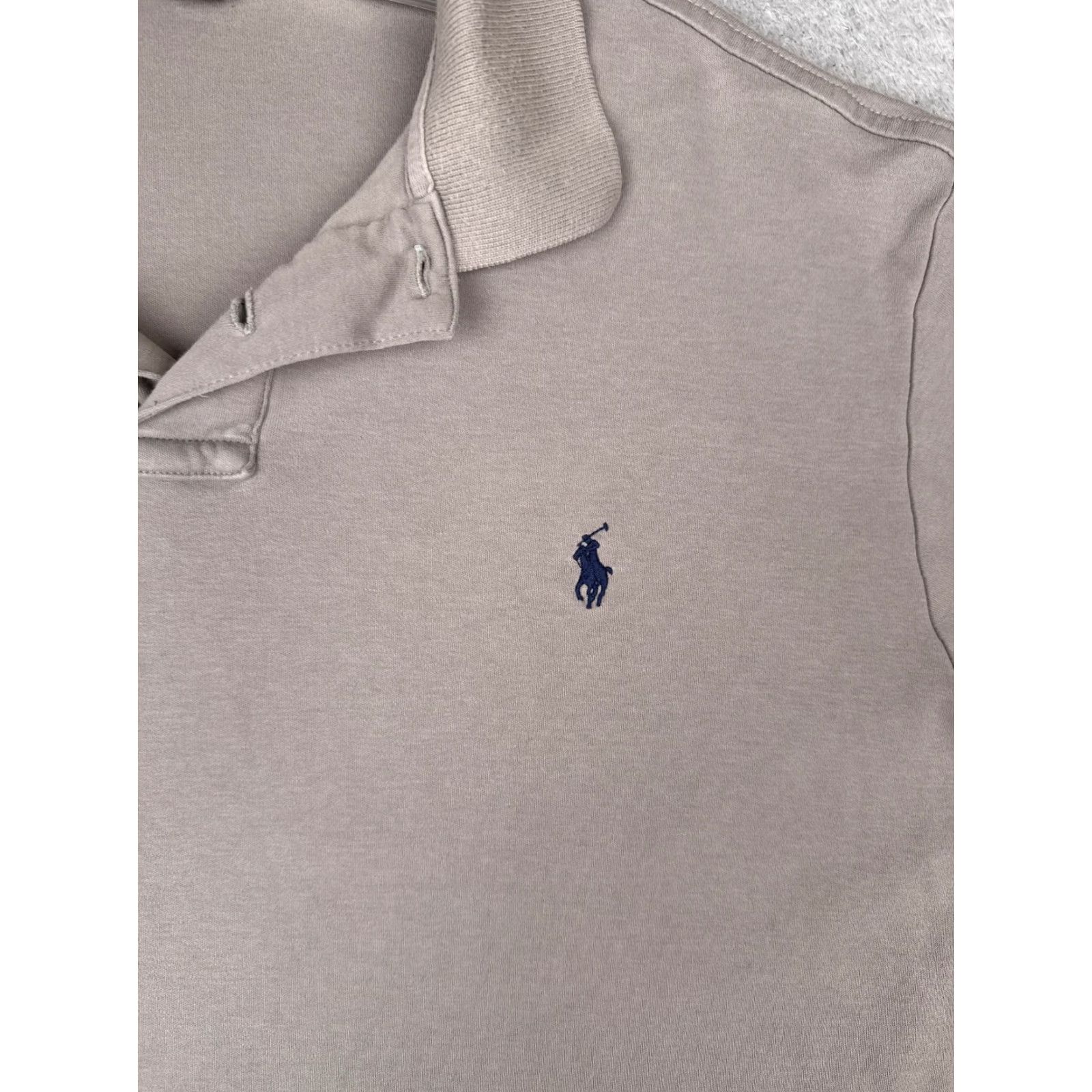 Ralph Lauren VINTAGE Ralph Lauren Polo Shirt Men Large Gray 100% Cotton Custom Fit Short Sleeve 40 Chest Logo Embroidered Size US L / EU 52-54 / 3 - 6 Thumbnail