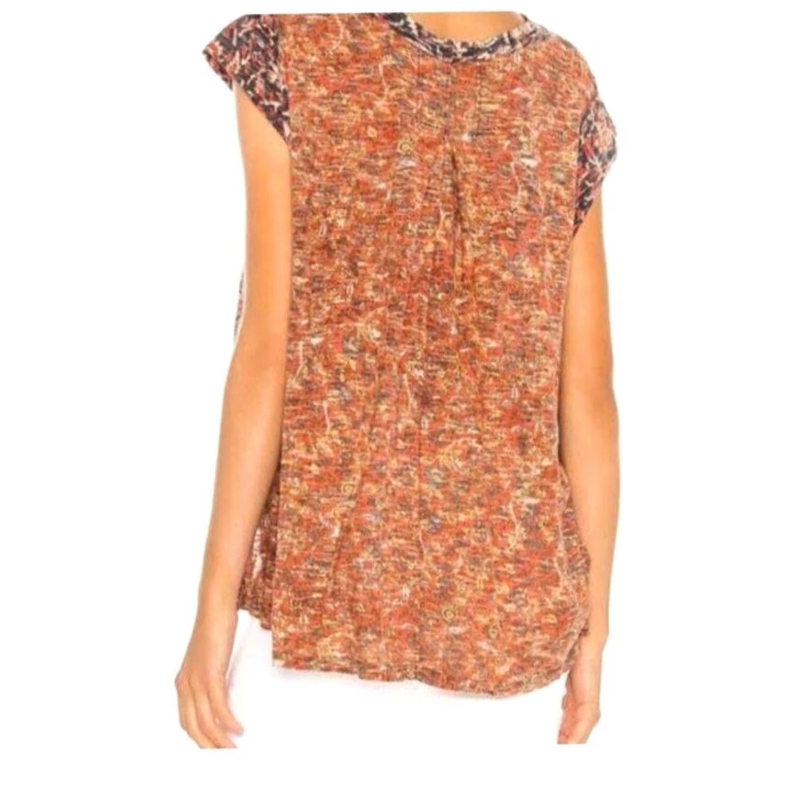 Free People Free People High Tide Oversize Top Shirt Womens S Multicolor Slim Round Neck Short Sleeve Pullover Blouse Casual Regular Knit Rayon Size S / US 4 / IT 40 - 7 Thumbnail