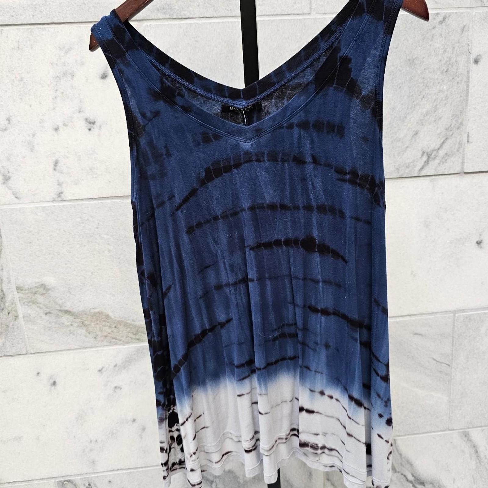 Other Max Jeans Women's Black White and Blue Tie-Dye Tank Size M / US 6-8 / IT 42-44 - 2 Thumbnail