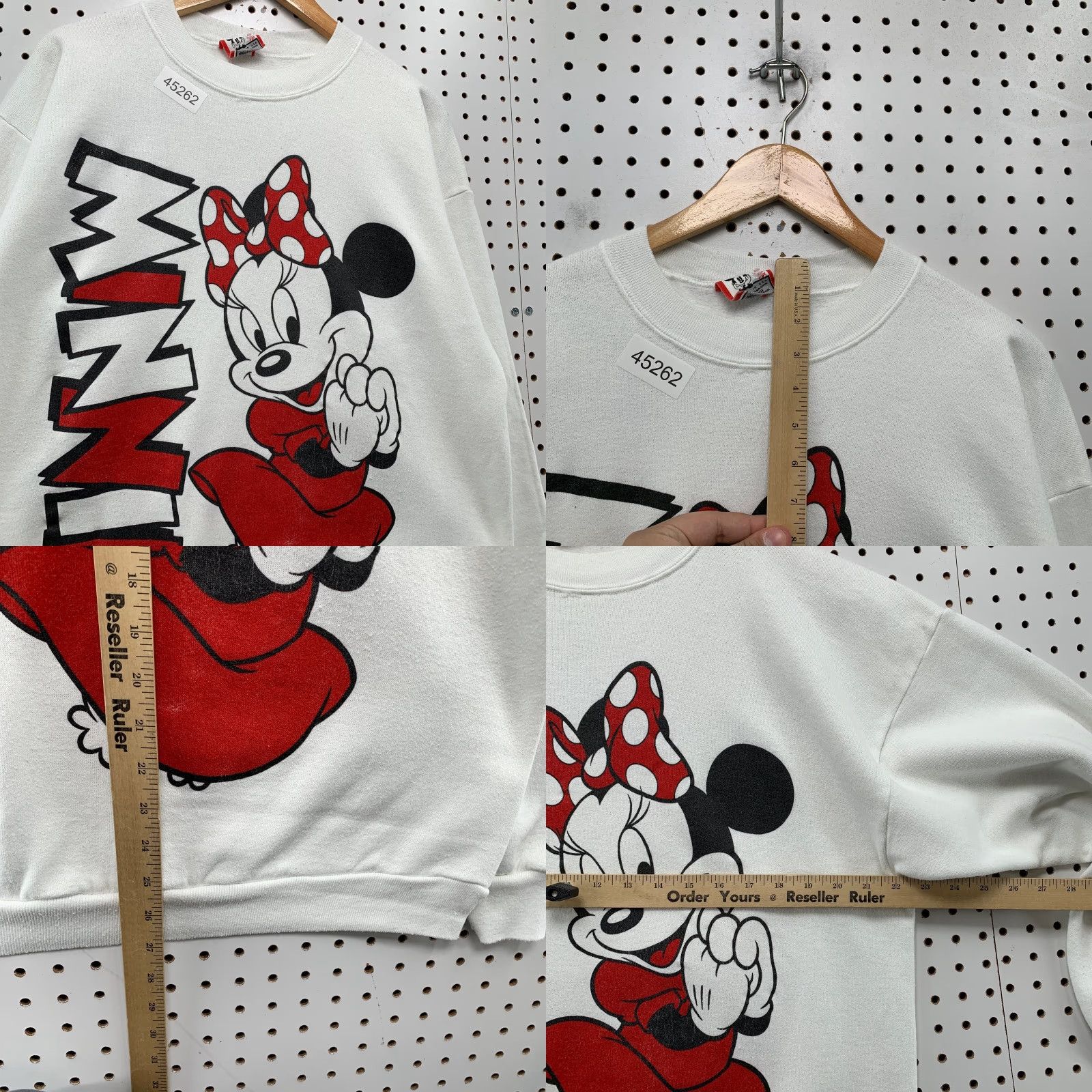 Disney VINTAGE Disney Minnie Mouse Sweatshirt Women XL White Red Double Sided Made USA Size XL / US 12-14 / IT 48-50 - 8 Thumbnail
