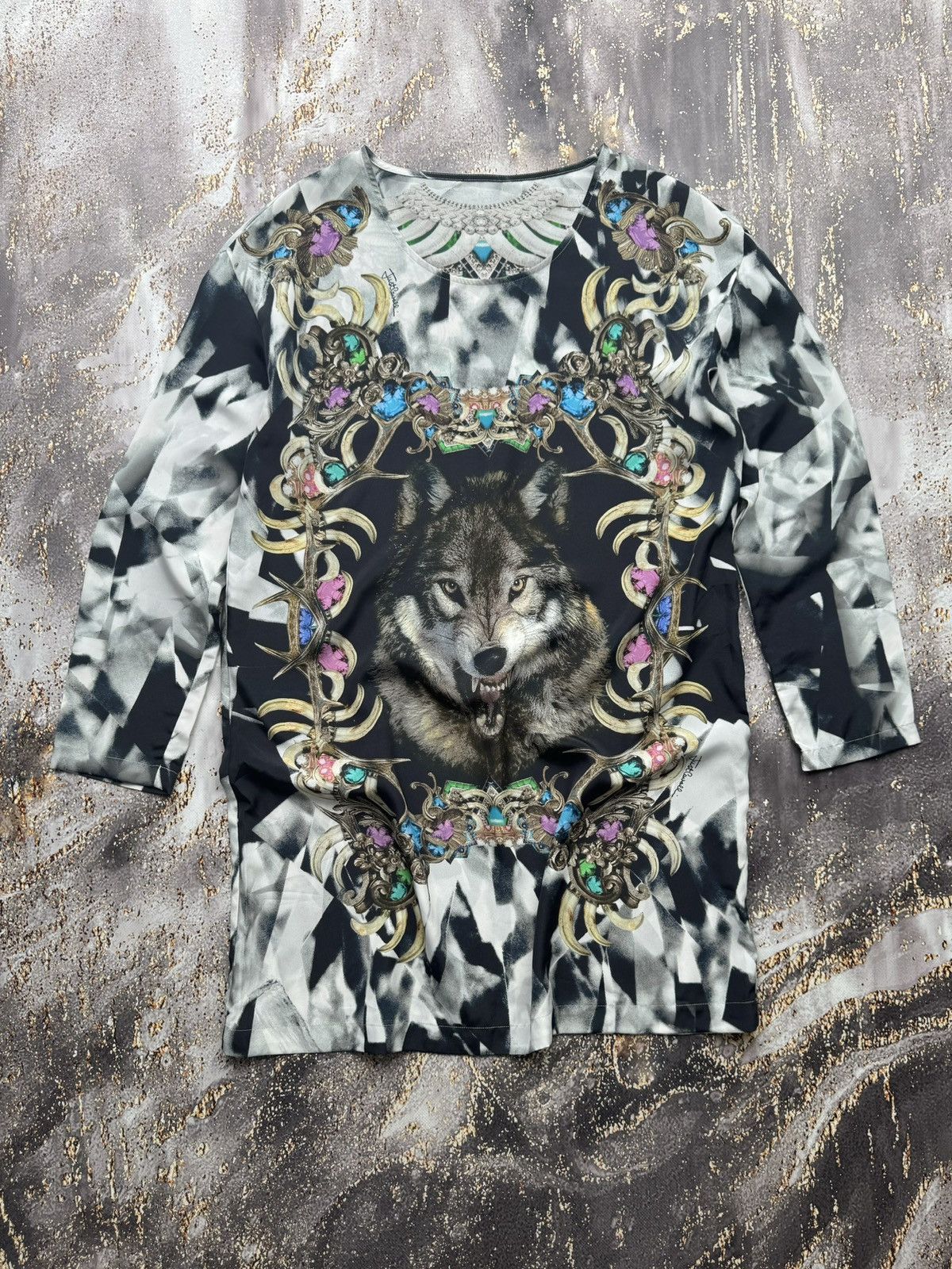Just Cavalli × Vintage Just Cavalli Vintage Printed Mini Dress Size US L / EU 52-54 / 3 - 1 Thumbnail
