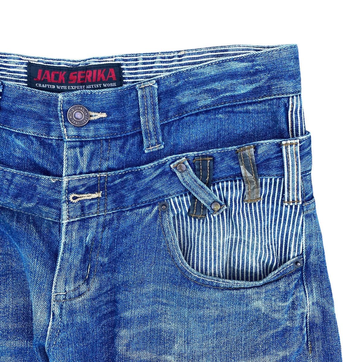 Japanese Brand × Vintage Jack Serika Artist Work Spider Web Distressed Jeans Size US 33 - 5 Thumbnail