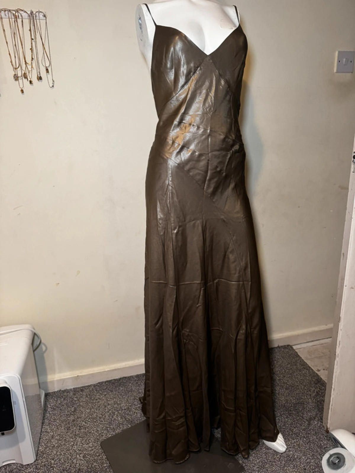 Allsaints AllSaints Lili maxi dress metallic gold NEW WithTags £199 Size L / US 10 / IT 46 - 4 Thumbnail