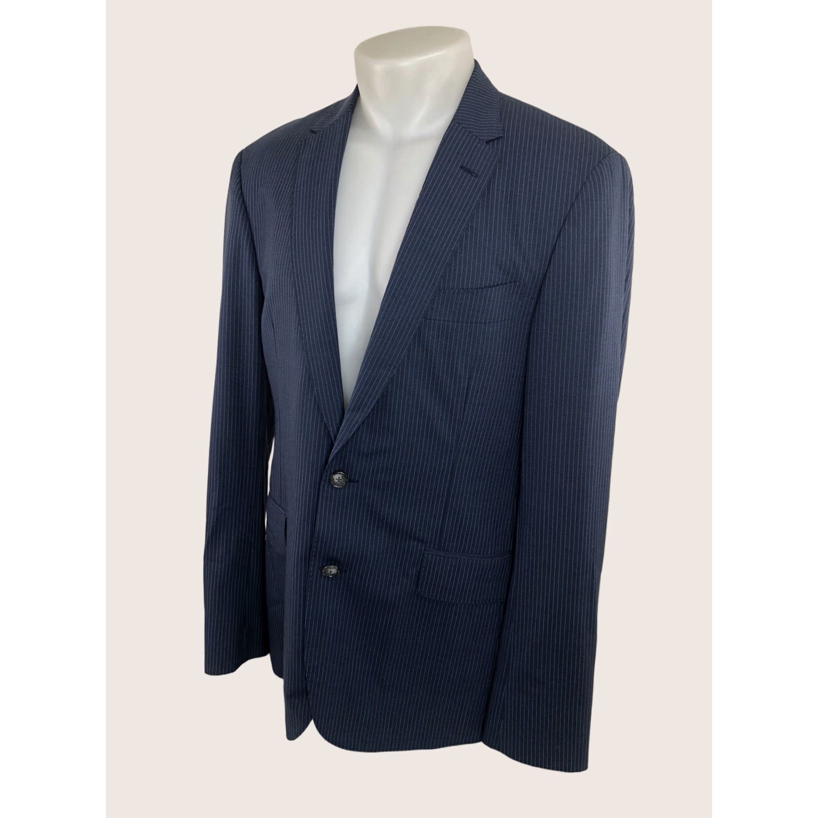 NBA Elevee Deron Williams NBA Pinstripe Blazer Jacket 40L Mens Blue Gray XL? hmm Size 40R - 1 Thumbnail