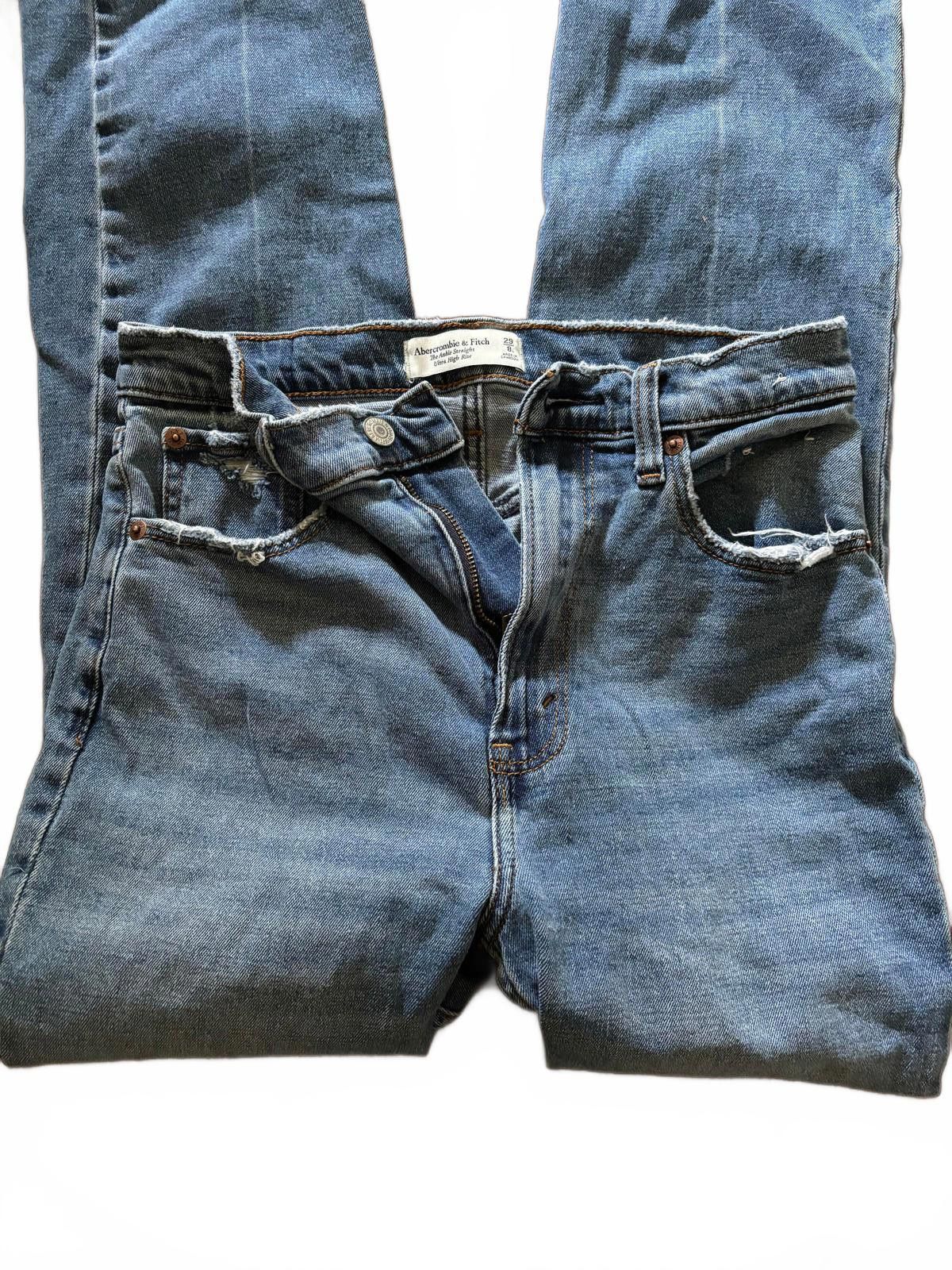 Abercrombie & Fitch Abercrombie & Fitch High Rise Ankle Straight Jeans - Size 29 Size 28" / US 6 / IT 42 - 3 Thumbnail