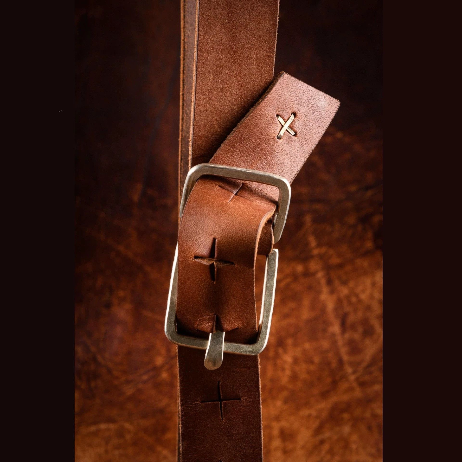 Ma+ M.A+ by Maurizio Amadei Natural Cowhide Cross-Cut Adjustable Size ONE SIZE - 2 Thumbnail