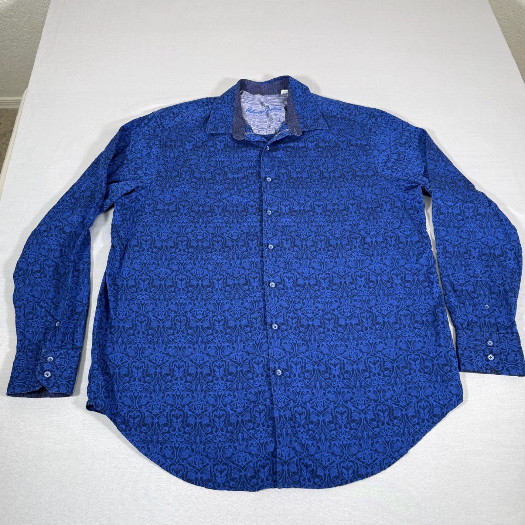 Robert Graham VINTAGE Robert Graham Shirt Mens XL Long Sleeve Button Up Blue Paisley Floral Designer 90s Size US XL / EU 56 / 4 - 2 Thumbnail