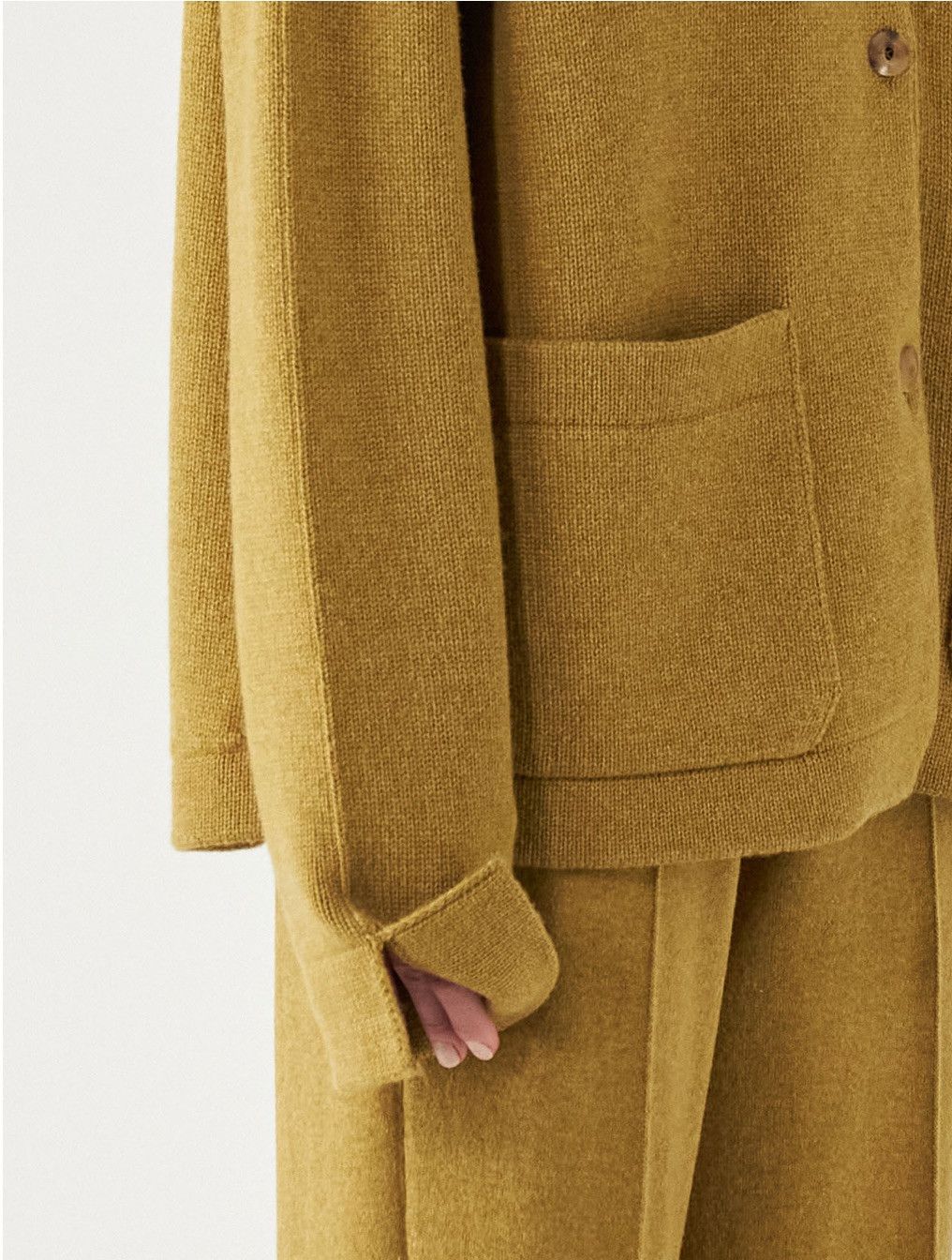 Loro Piana o1srvl11e0125 Plain Knit Cashmere Jacket in Mustard Size XS / US 0-2 / IT 36-38 - 4 Thumbnail