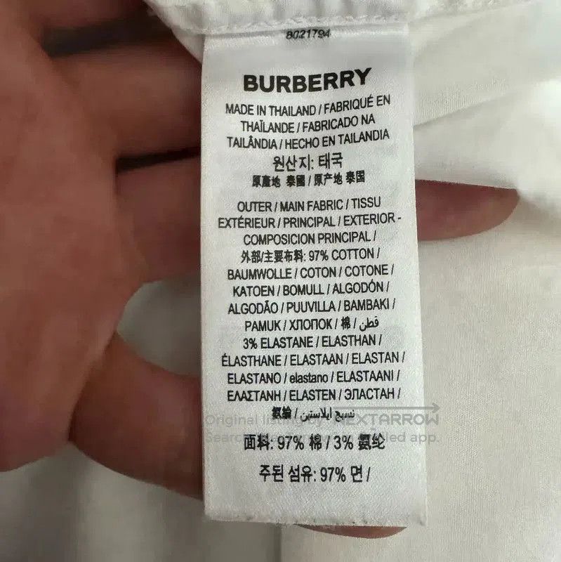 Burberry Burberry White Cotton Embroidered Logo Shirt. Size US M / EU 48-50 / 2 - 5 Thumbnail