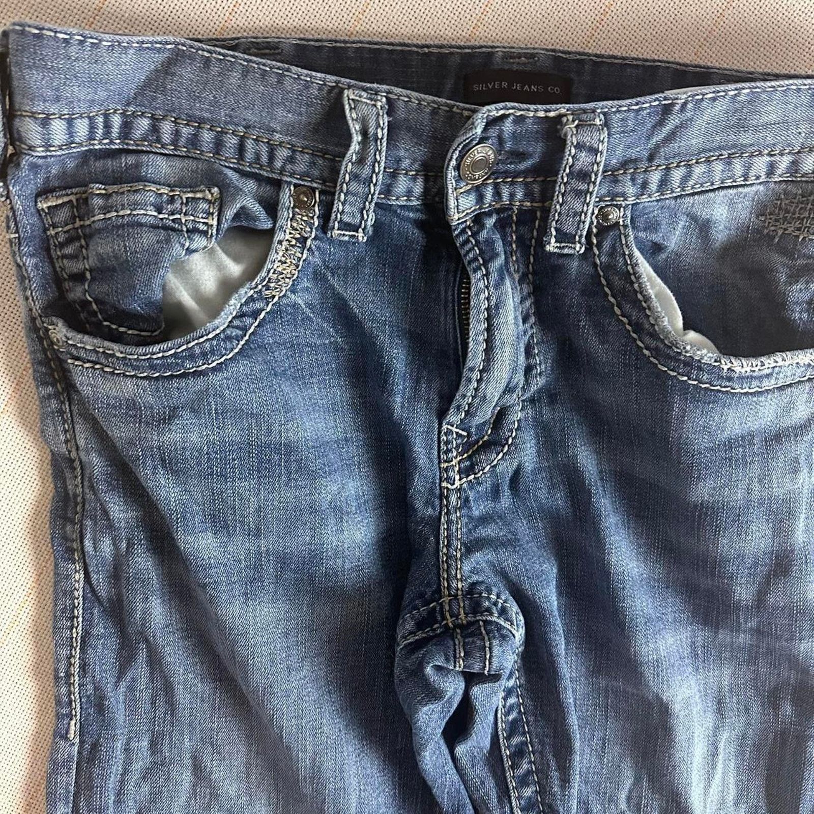 Silver Jeans Co. Silver Jeans Co. Distressed Straight Leg Denim Casual VTG Size US 32 / EU 48 - 3 Thumbnail
