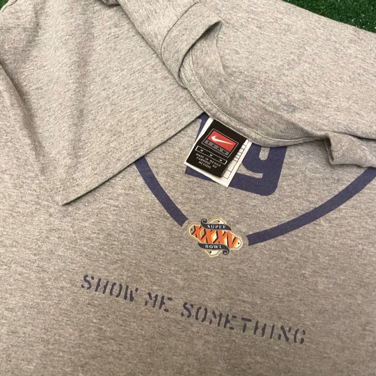 Nike VINTAGE Nike New York Giants NFC Champions 2001 Super Bowl Shirt Mens Size M Gray 90s Sports Size US M / EU 48-50 / 2 - 2 Thumbnail