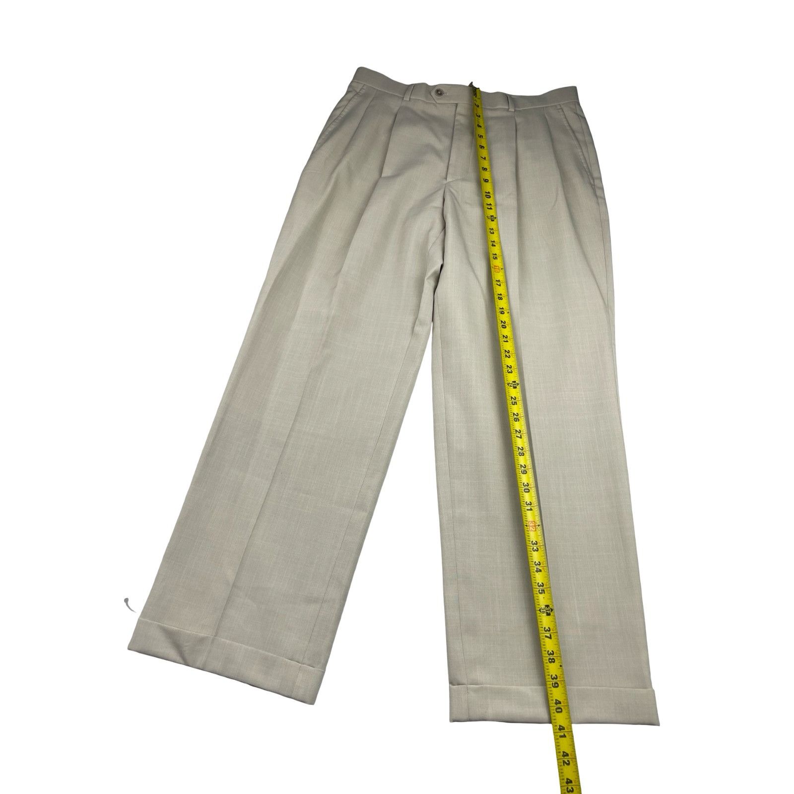 Stafford Stafford Men's Performance 2-Button Suit Light Khaki/Tan • 4 Size 40R - 16 Thumbnail