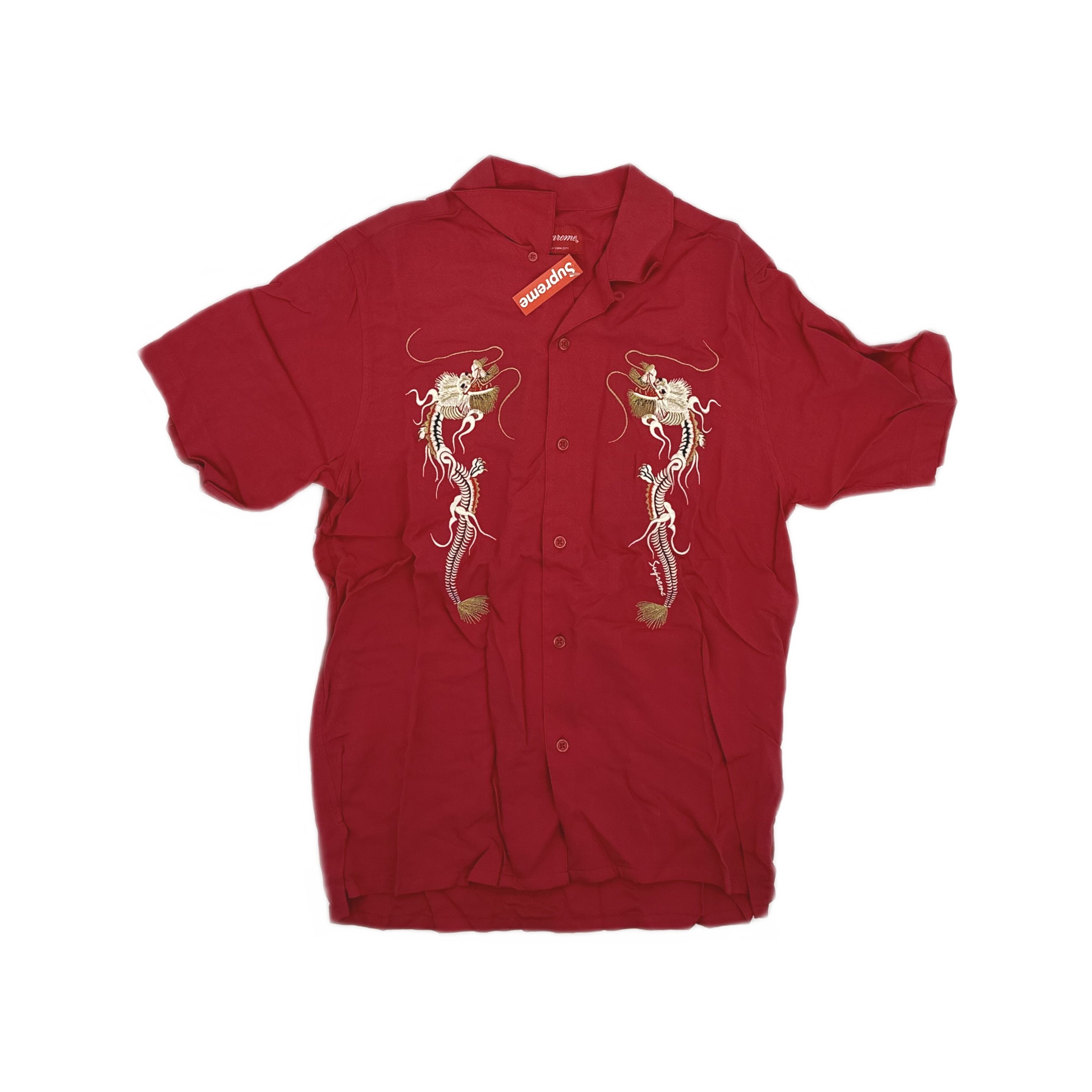 Supreme Supreme Tray Jacquard S/S Shirt Red Small SHIPS ASAP | Grailed