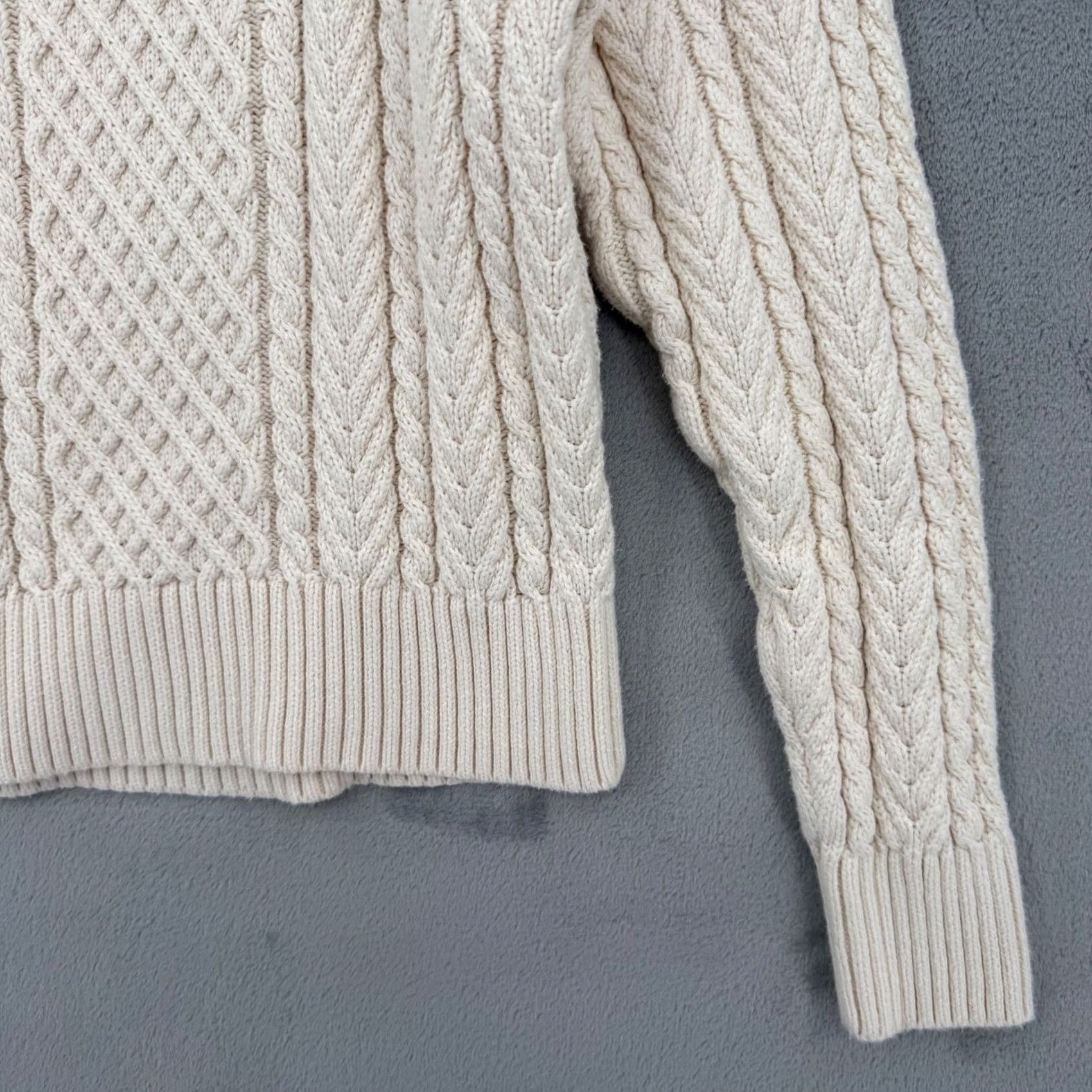 J.Crew J.Crew Womens Cream Cable Knit Cotton Crewneck Sweater Size Small Size S / US 4 / IT 40 - 5 Thumbnail