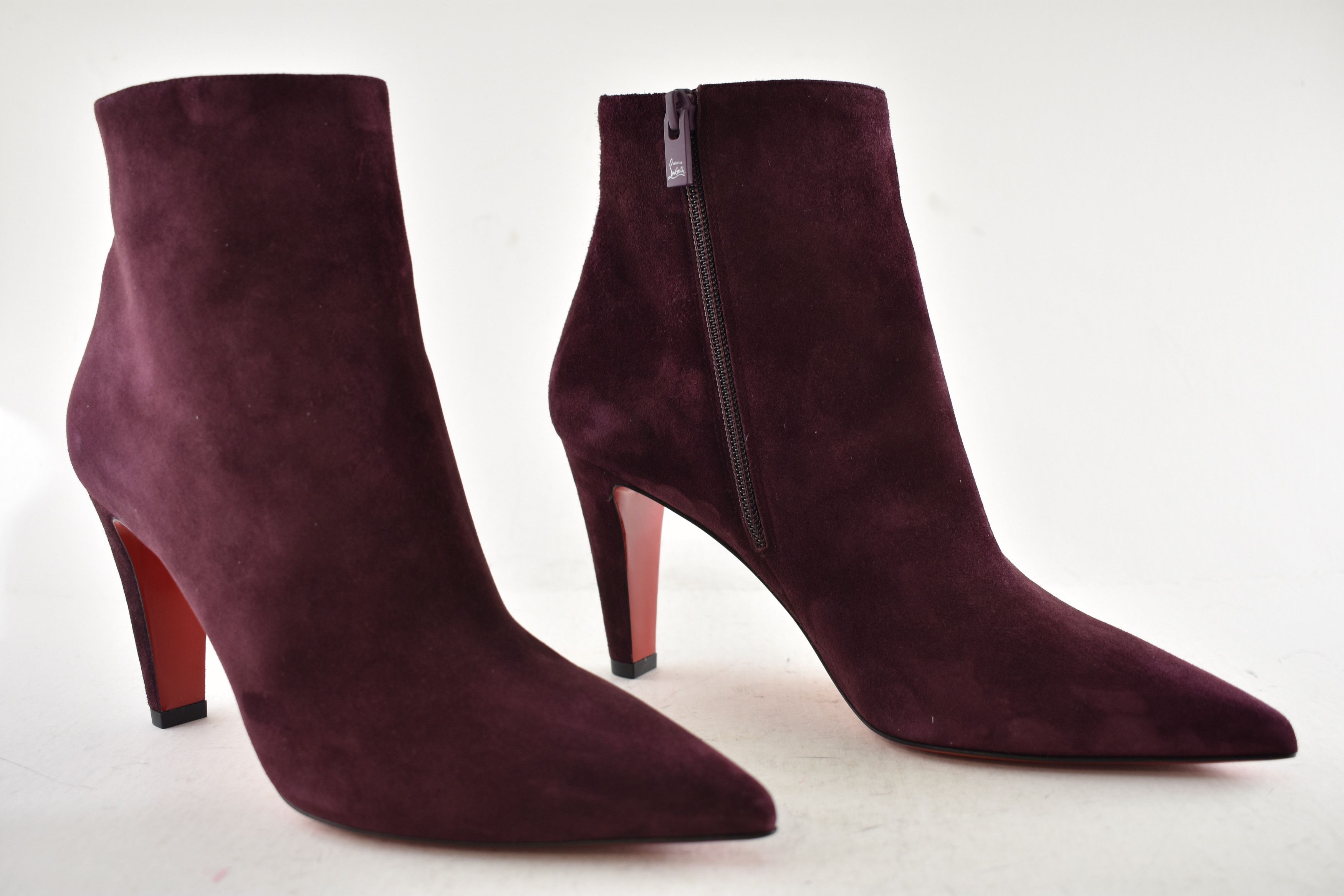 Christian Louboutin Vibella Booty 85 Amara Burgundy Red Pointed Heel Bootie 41 Size US 11 / IT 41 - 5 Thumbnail
