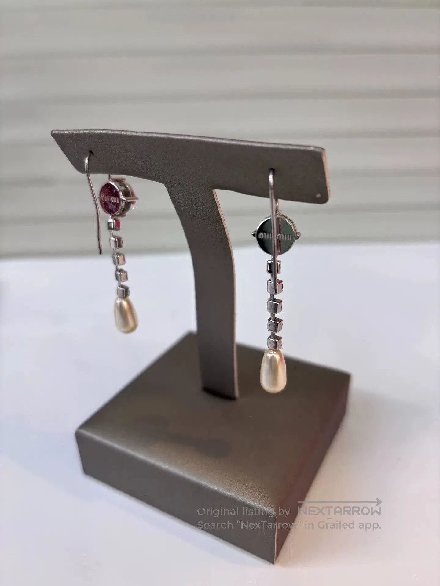 Miu Miu Miu Miu Pink Rhinestone Tassel Earrings. Size ONE SIZE - 2 Thumbnail