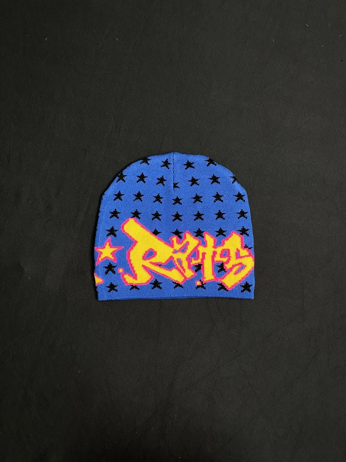 Stray Rats Rare Stray Rats Grafflection Stars Skully No Cuff Beanie Size ONE SIZE - 1 Thumbnail