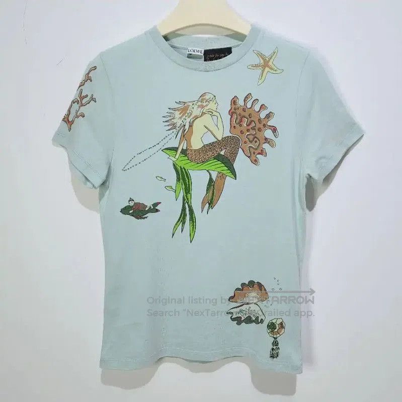 Loewe Loewe Blue Cotton Graphic Tee for Women . Size XS / US 0-2 / IT 36-38 - 1 Thumbnail