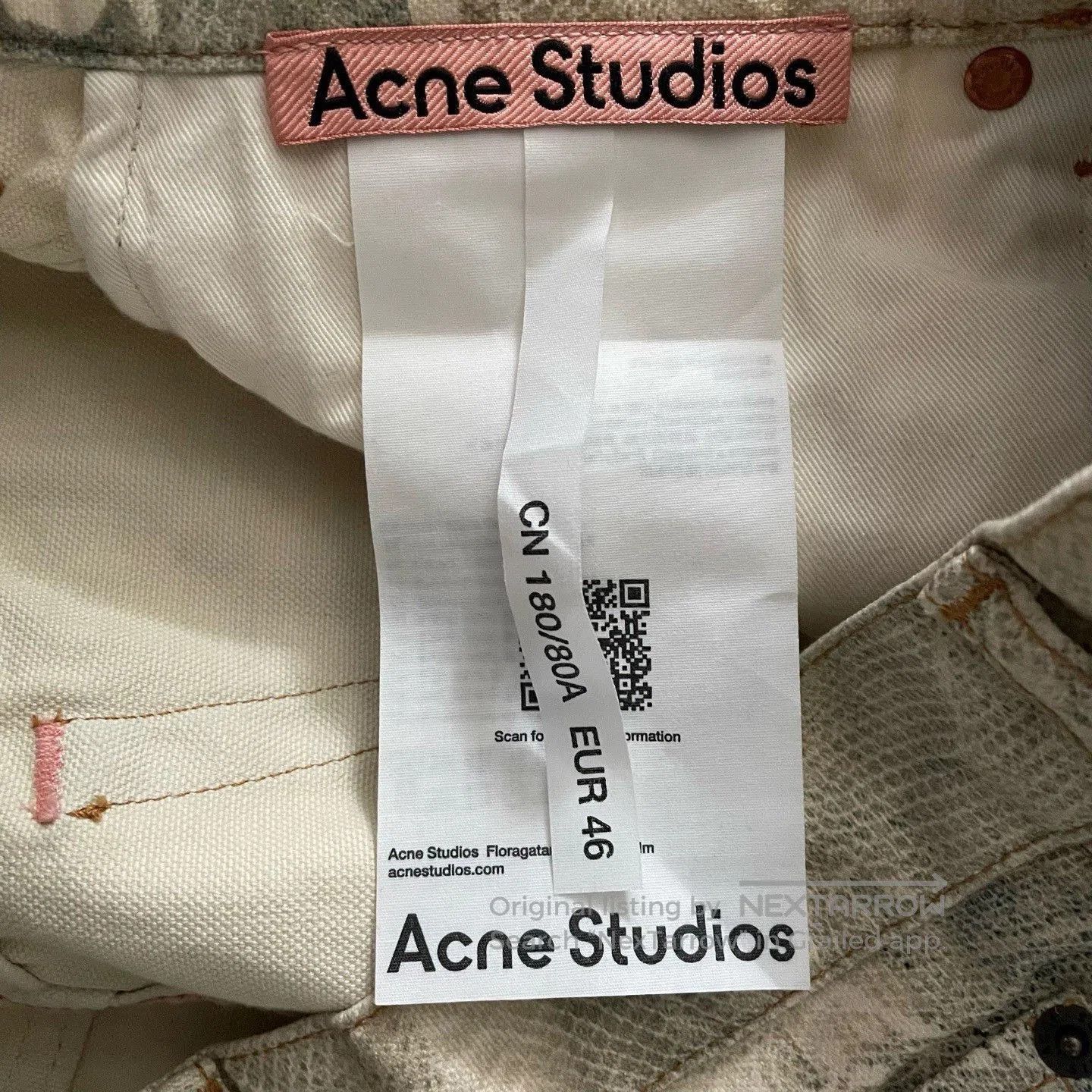 Acne Studios Acne Studios 3D Print Pearl Chain Jeans. Size 41" - 5 Thumbnail