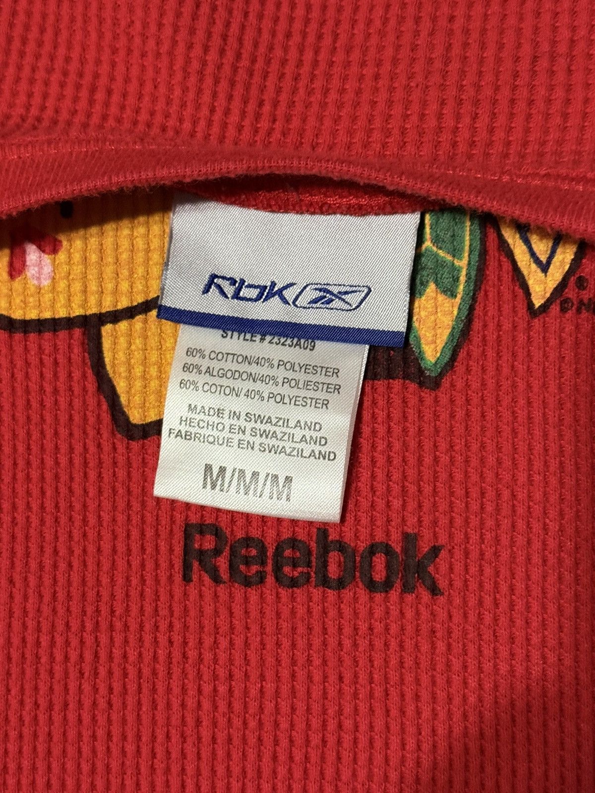 Reebok Vintage Reebok NHL Waffle Knit Long Sleeve Red Medium Size US M / EU 48-50 / 2 - 5 Thumbnail