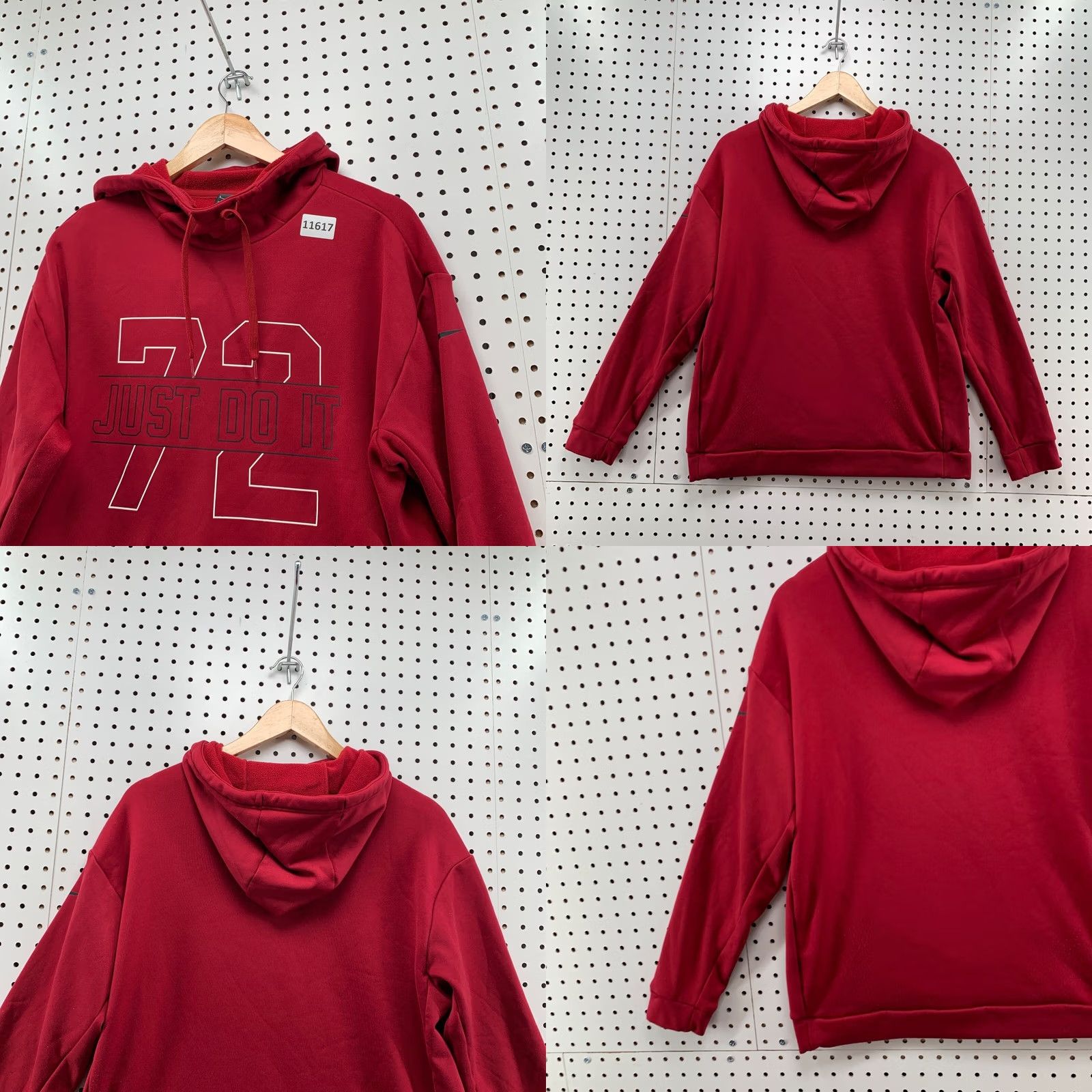 Nike Nike Hoodie Mens S Red Just Do It Graphic Pullover Sweatshirt Size US S / EU 44-46 / 1 - 9 Thumbnail