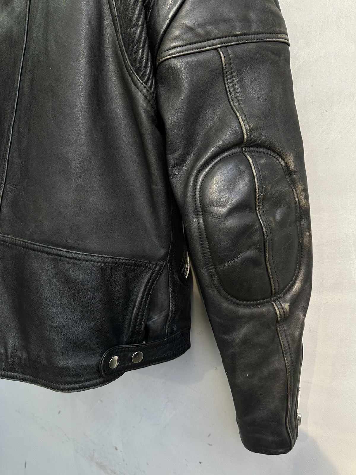 Harley Davidson Vintage Leather Jacket Metal Racing Moto Schott Avantgarde Size US M / EU 48-50 / 2 - 7 Thumbnail