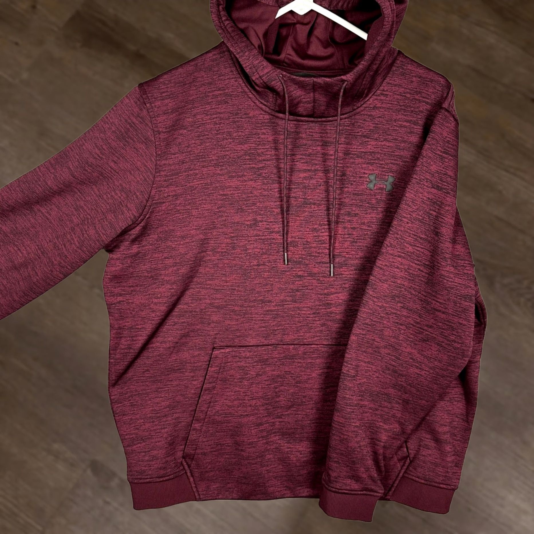 Under Armour Under Armour ColdGear Hoodie Mens XL Maroon Heather Loose Fit Pullover EUC Size US XL / EU 56 / 4 - 1 Thumbnail