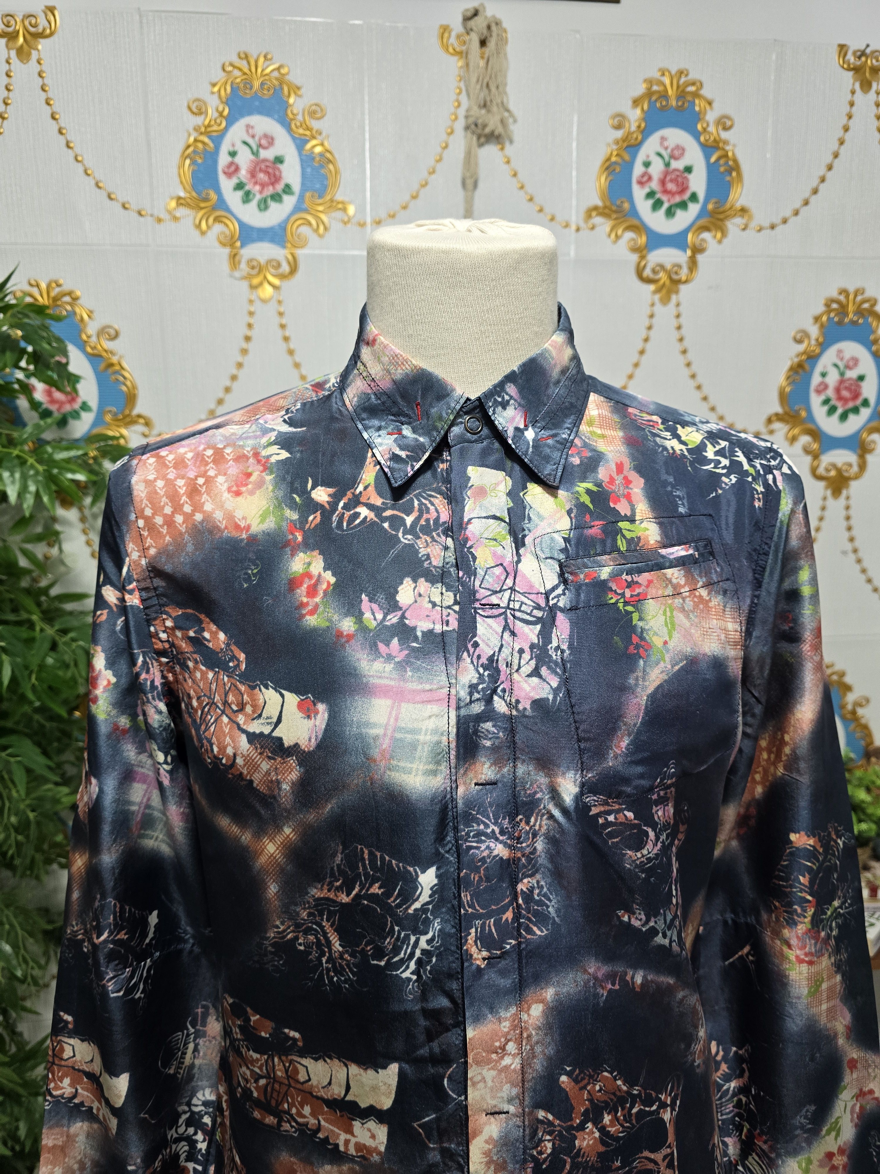 Marithe + Francois Girbaud MARITHE FRANCOIS GIRBAUD Navy Multicolored. 90' 100% silk Size US M / EU 48-50 / 2 - 2 Thumbnail