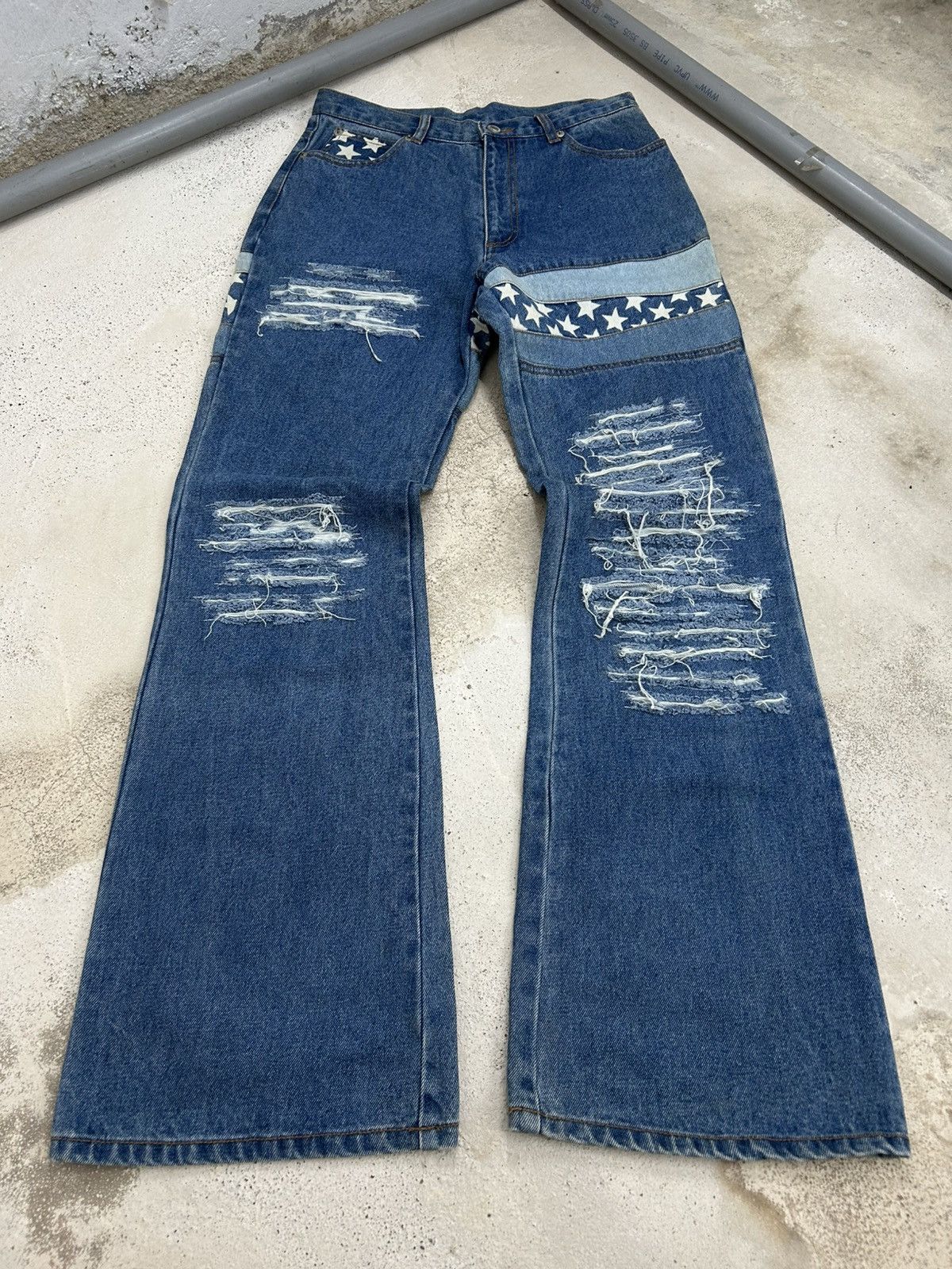 Hysteric Glamour Flare Distressed Jean Denim Star Patch Size US 28 / EU 44 - 6 Thumbnail