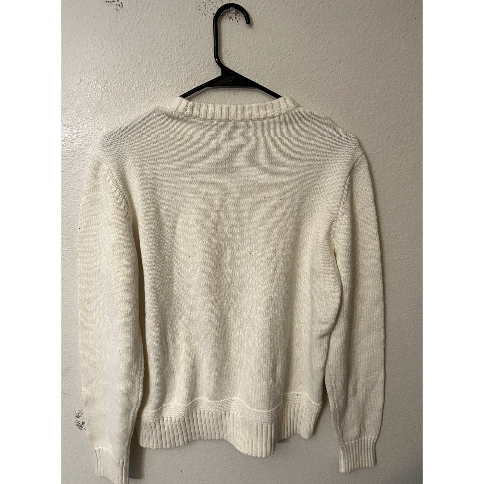 Ben Sherman VINTAGE Ben Sherman Ivory Cable Knit Sweater Men Large Crewneck Casual Classic Size US L / EU 52-54 / 3 - 3 Thumbnail