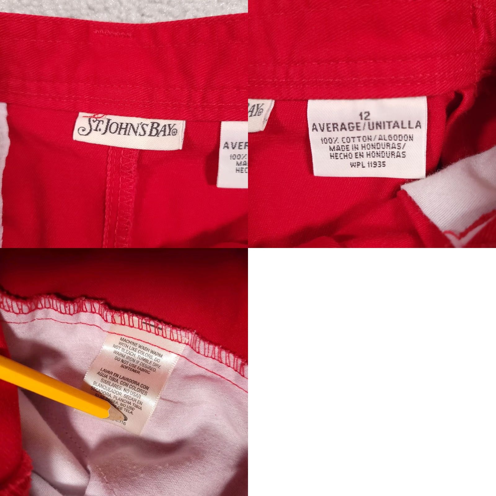 Vintage VINTAGE St. Johns Bay Bermuda Shorts Red Women Size 12 Pleated Pockets Size 27" / US 4 / IT 40 - 9 Thumbnail