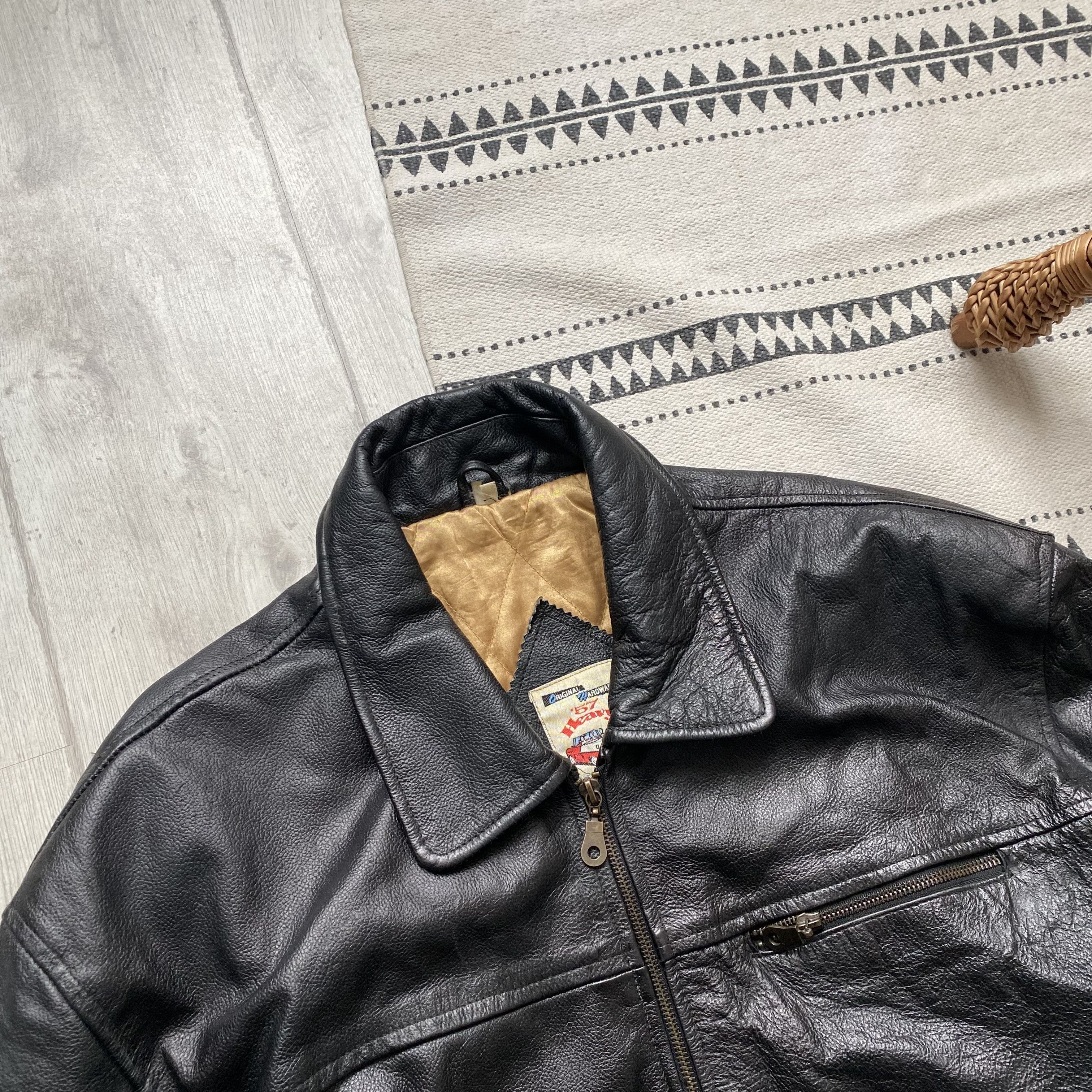 Genuine Leather Vintage 70s Genuine Real Leather Heavy Racing Jacket Size US M / EU 48-50 / 2 - 2 Thumbnail
