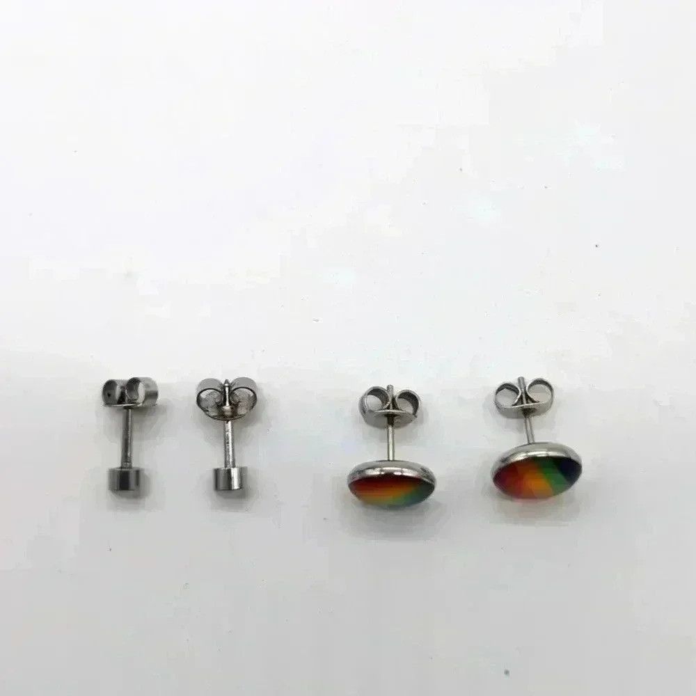 Designer LGBTQ Pride Stainless Steel earring set Size ONE SIZE - 2 Thumbnail