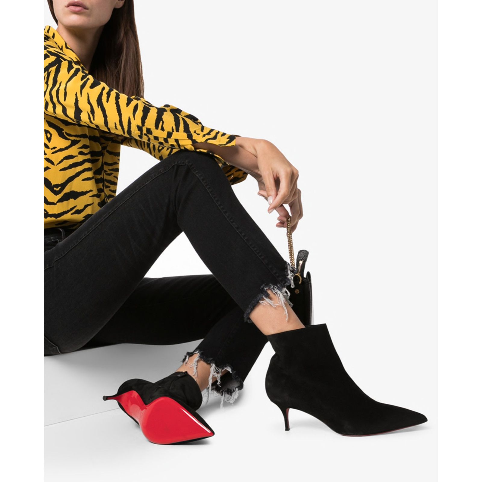 Christian Louboutin Christian Louboutin So Kate Booty 55 Black Suede Ankle Size US 5 / IT 35 - 6 Thumbnail