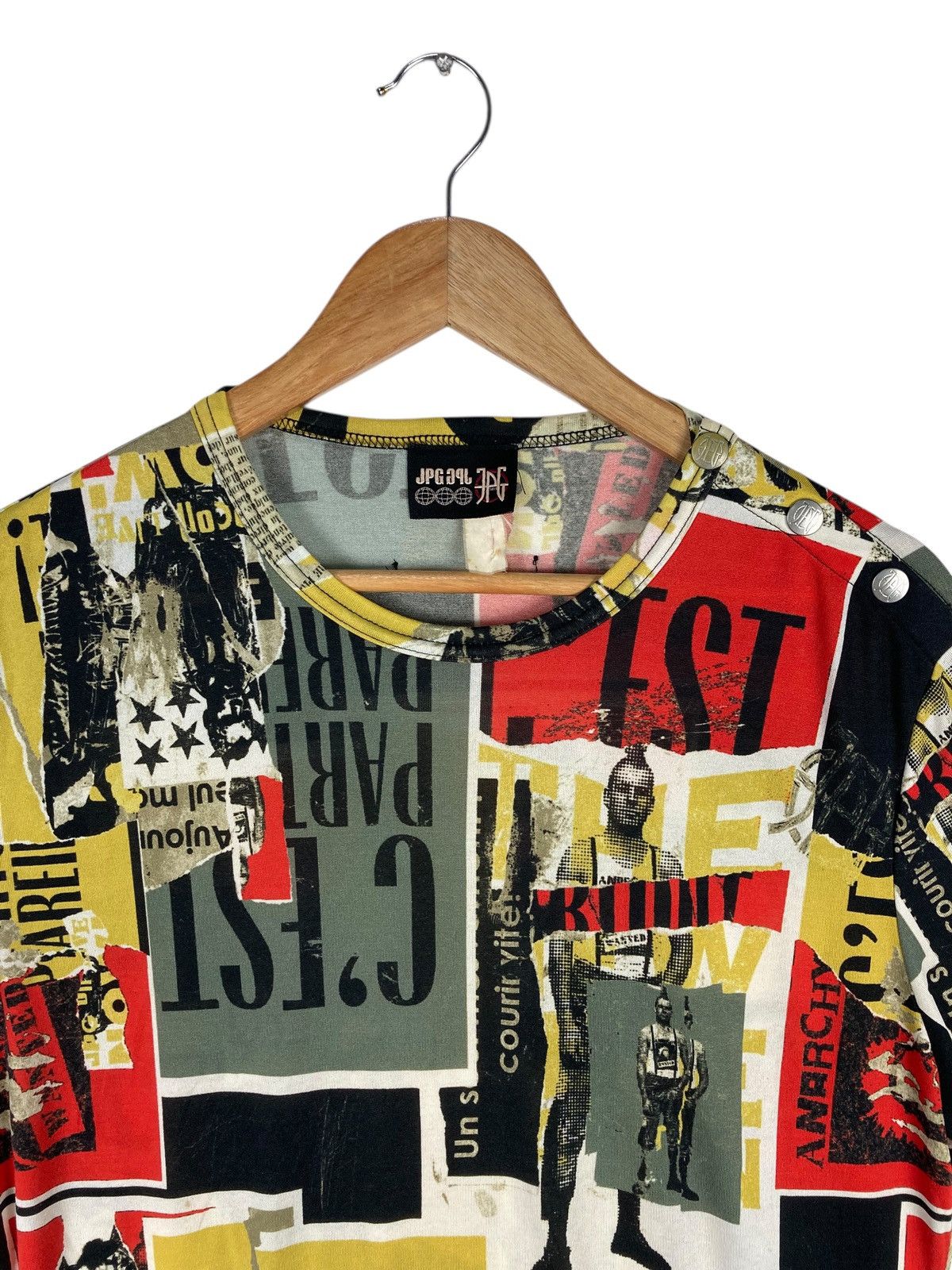 Jean Paul Gaultier Vintage 90s Runway Jean Paul Gaultier Anarchy Punk Newspaper Size US M / EU 48-50 / 2 - 4 Thumbnail