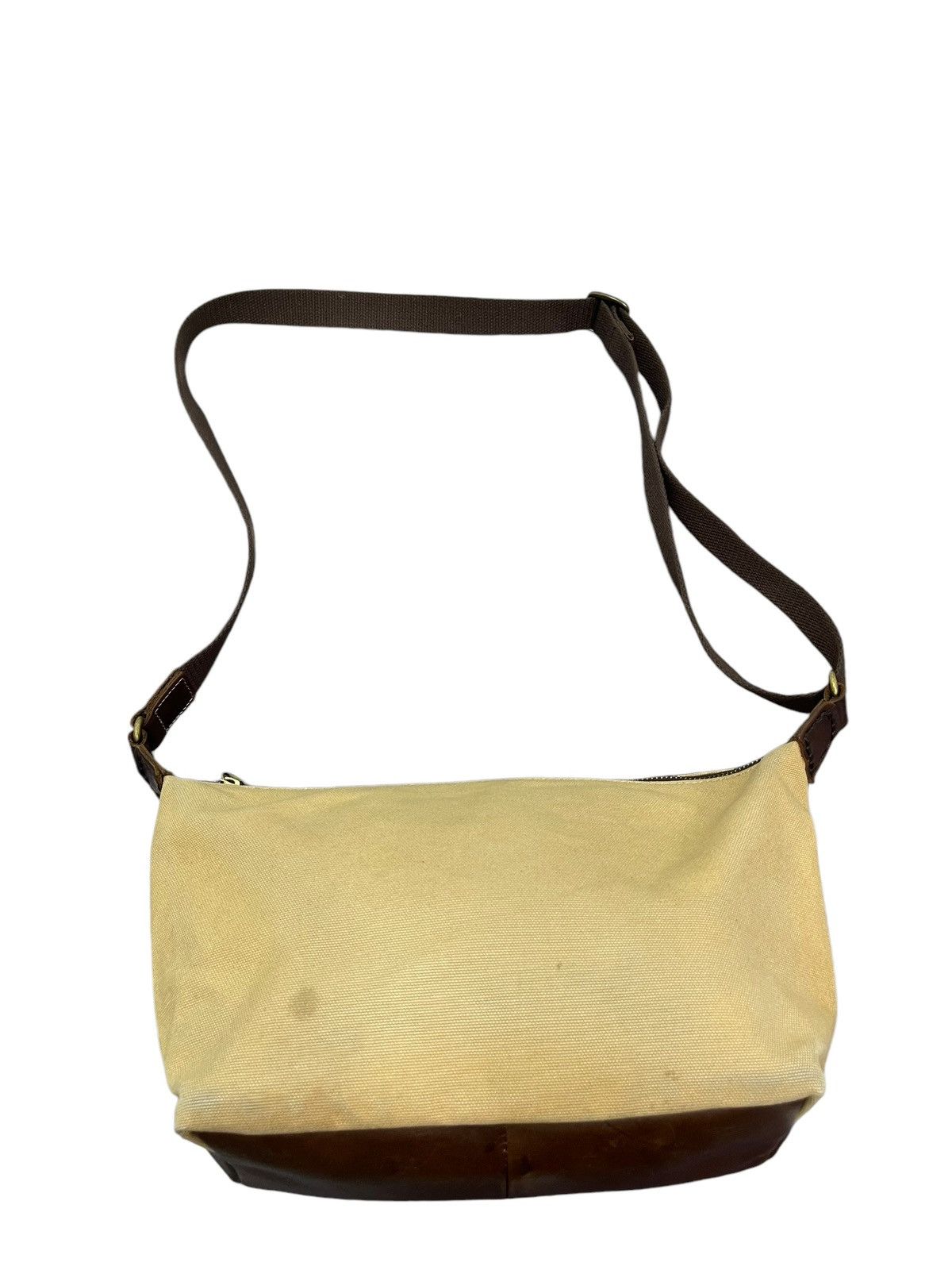 Japanese Brand Leather Patina Cotton Paquet Cross Body Bag 4🟩 Size ONE SIZE - 12 Thumbnail