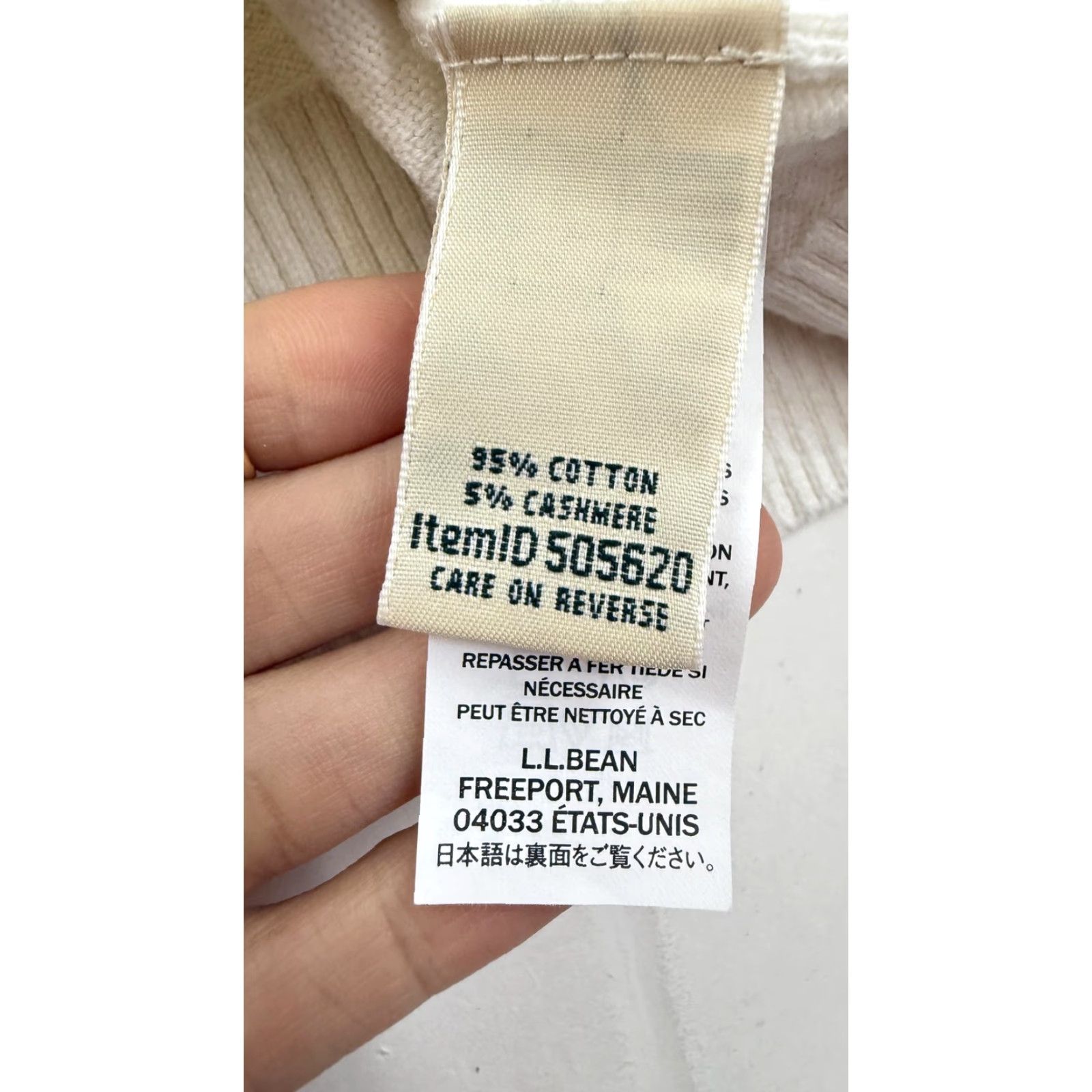 Vintage L.L. Bean Cardigan Sweater Womens XS White Cotton Cashmere Button Front Knit Size XS / US 0-2 / IT 36-38 - 5 Thumbnail