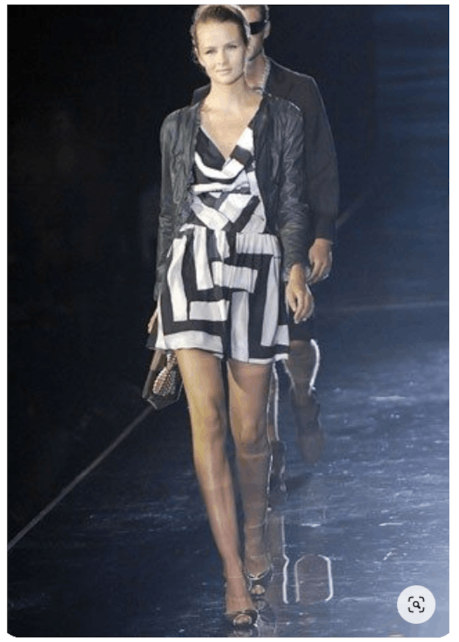 Emporio Armani SS 2007 Runway Silk Dress Geometric Print Size S / US 4 / IT 40 - 4 Thumbnail