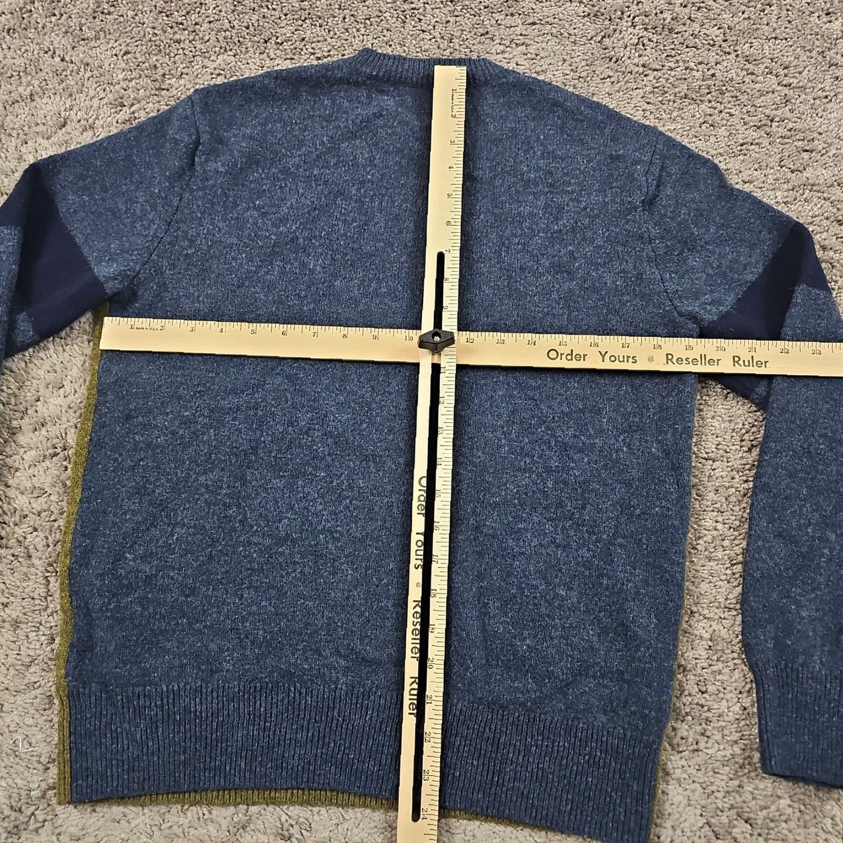 J.Crew J.CREW Sweater Mens M Green Blue Crew Neck 100% Wool Casual Regular Knit Pullover Size US M / EU 48-50 / 2 - 4 Thumbnail