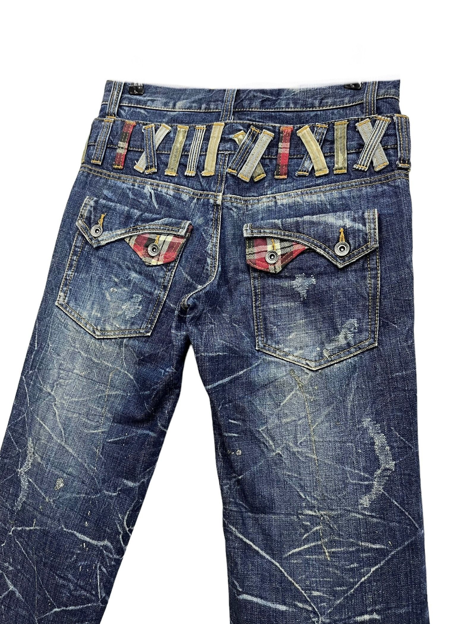 Vintage 🔥ANTFUI Punk Double Waist Claw Mark Whisker Denim Size US 30 / EU 46 - 2 Thumbnail