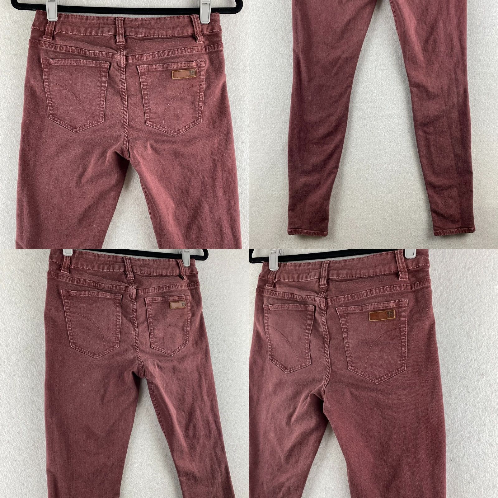 Vintage Joe's Jeans Maroon Skinny Visionaire Distress Mid-Rise 5-Pocket Jeans Womens 29 Size 29" - 9 Thumbnail