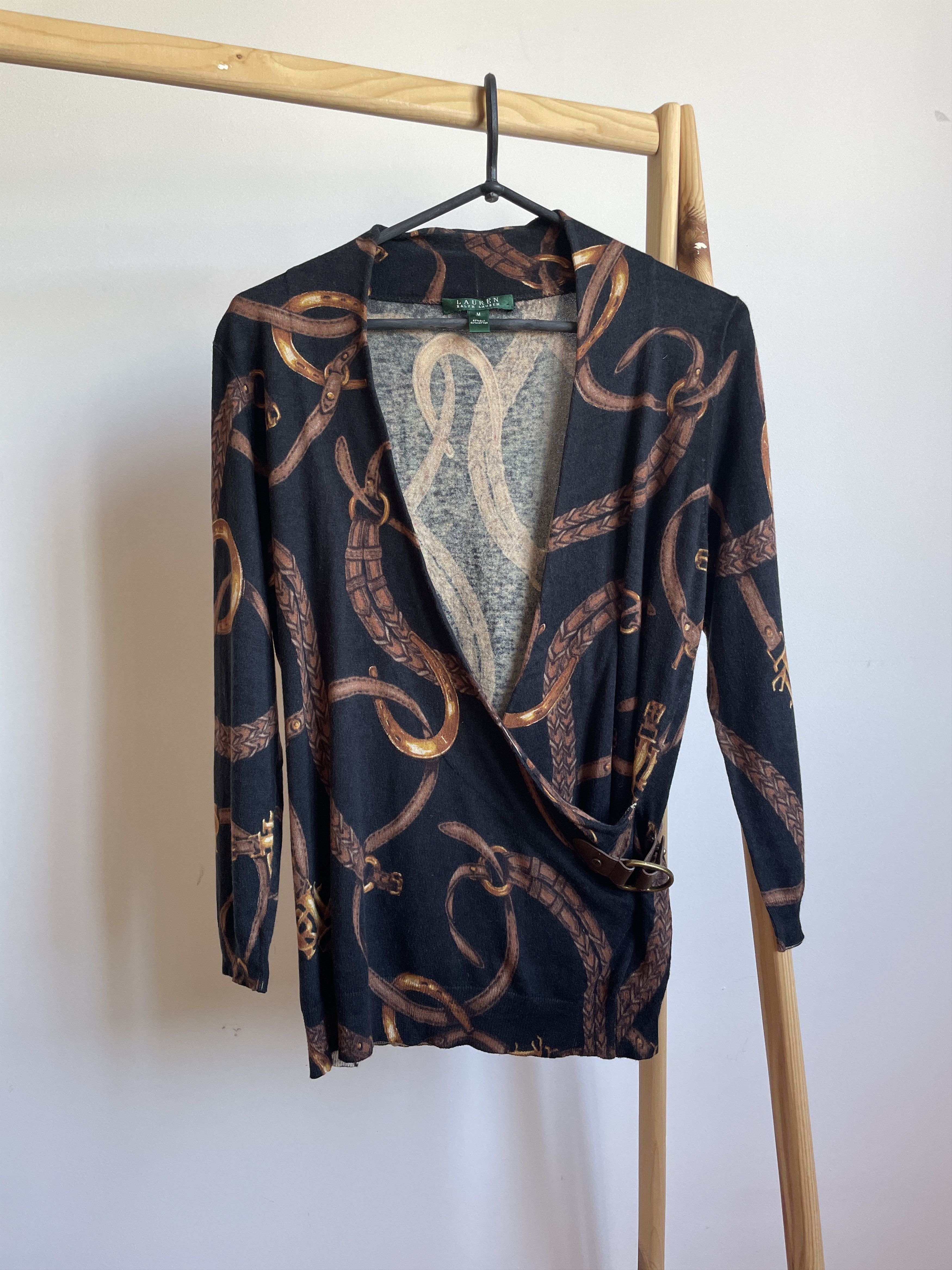 Lauren Ralph Lauren Lauren RL Womens Wrap Equestrian Bridle Print Sweater Size M / US 6-8 / IT 42-44 - 1 Thumbnail