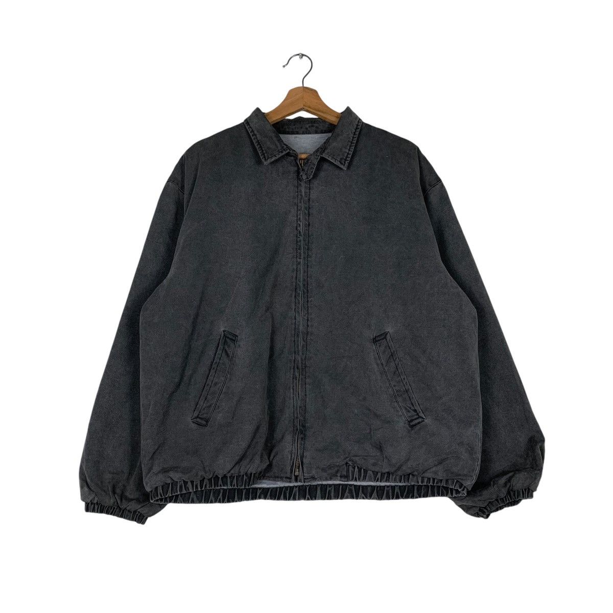 Japanese Brand DRIZZLER Faded Gray Bomber Jacket #1328-C60 Size US M / EU 48-50 / 2 - 1 Thumbnail