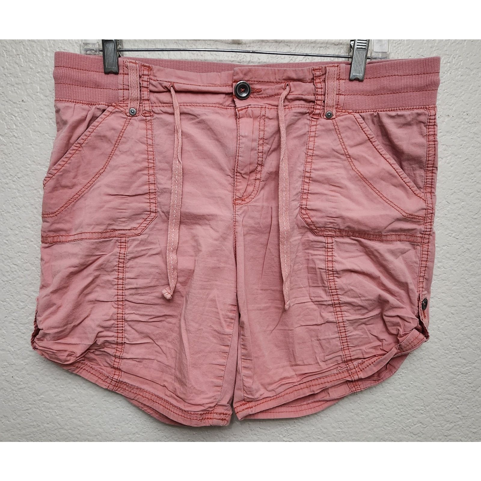 Other Khakis & Company Orange Roll Tab Hem Flat Front Shorts 10 Size 35" - 1 Thumbnail